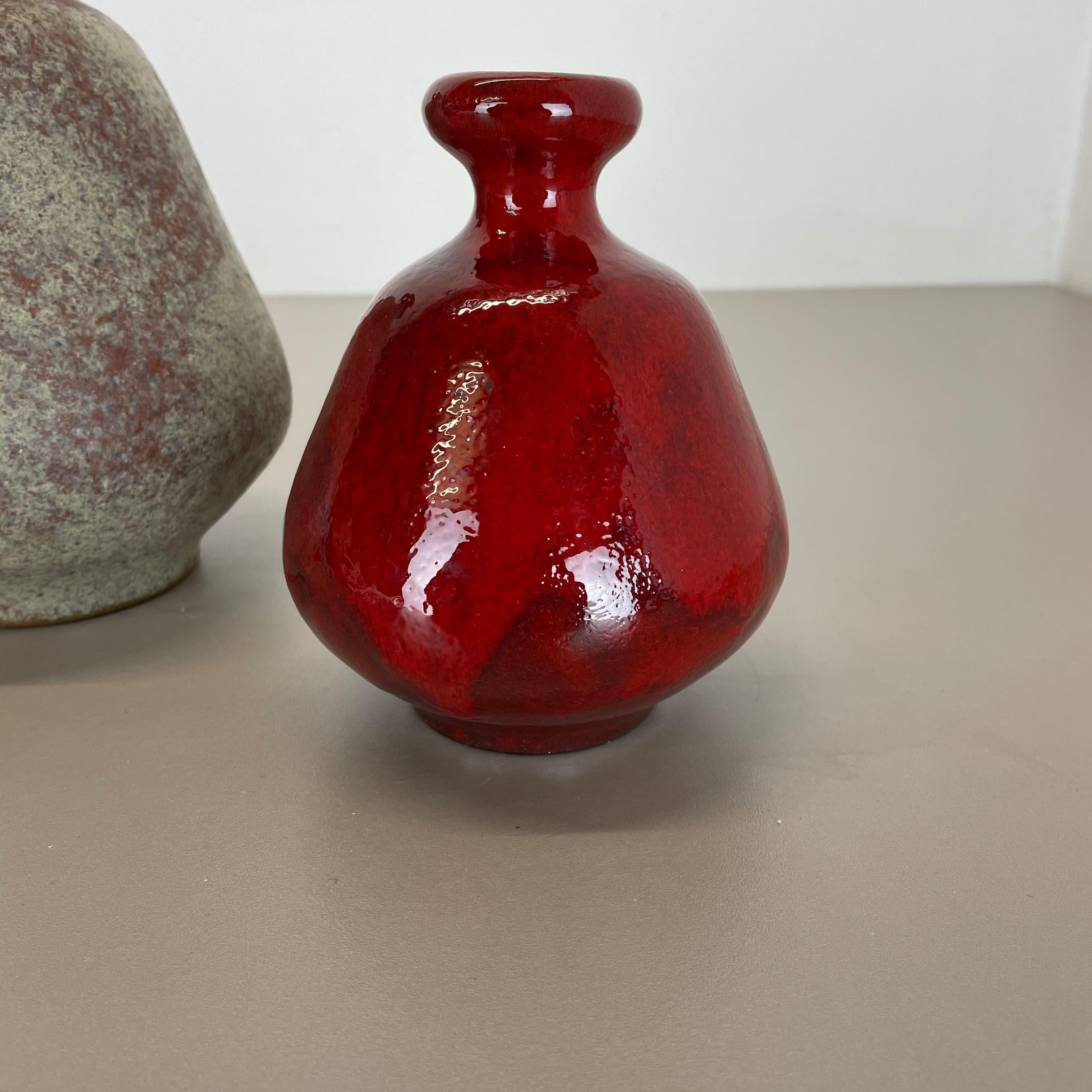 Set of 2 Ceramic Studio Pottery Vase by Hartwig Heyne Ceramics, Germany 1970s For Sale 6