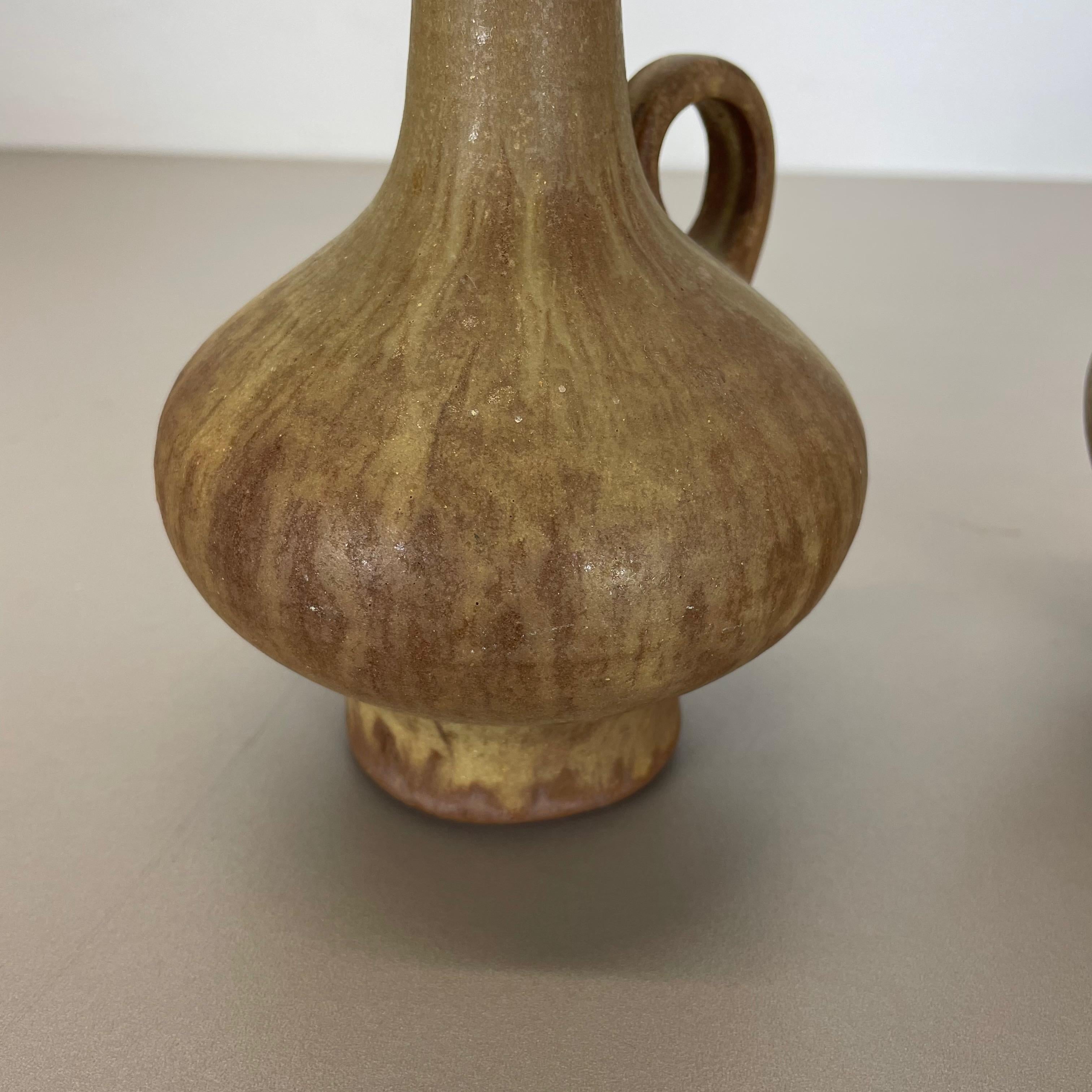 Set of 2 Ceramic Studio Pottery Vase by Hartwig Heyne Ceramics, Germany, 1970s For Sale 8