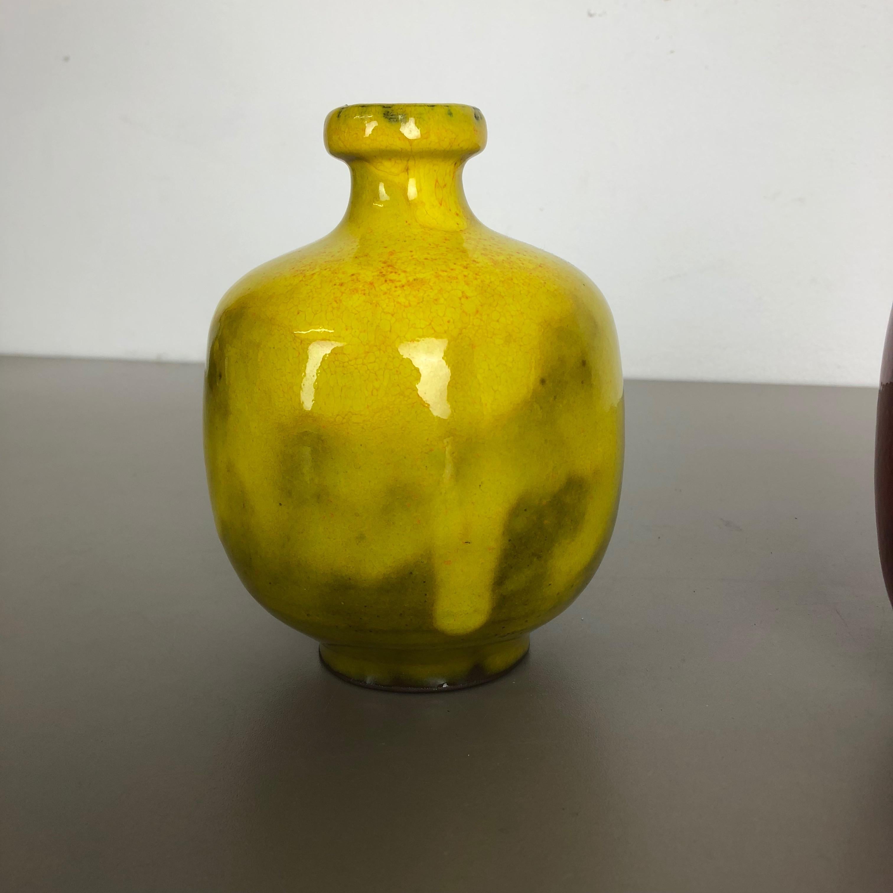 Set of 2 Ceramic Studio Pottery Vase by Hartwig Heyne Ceramics, Germany 1970s For Sale 9