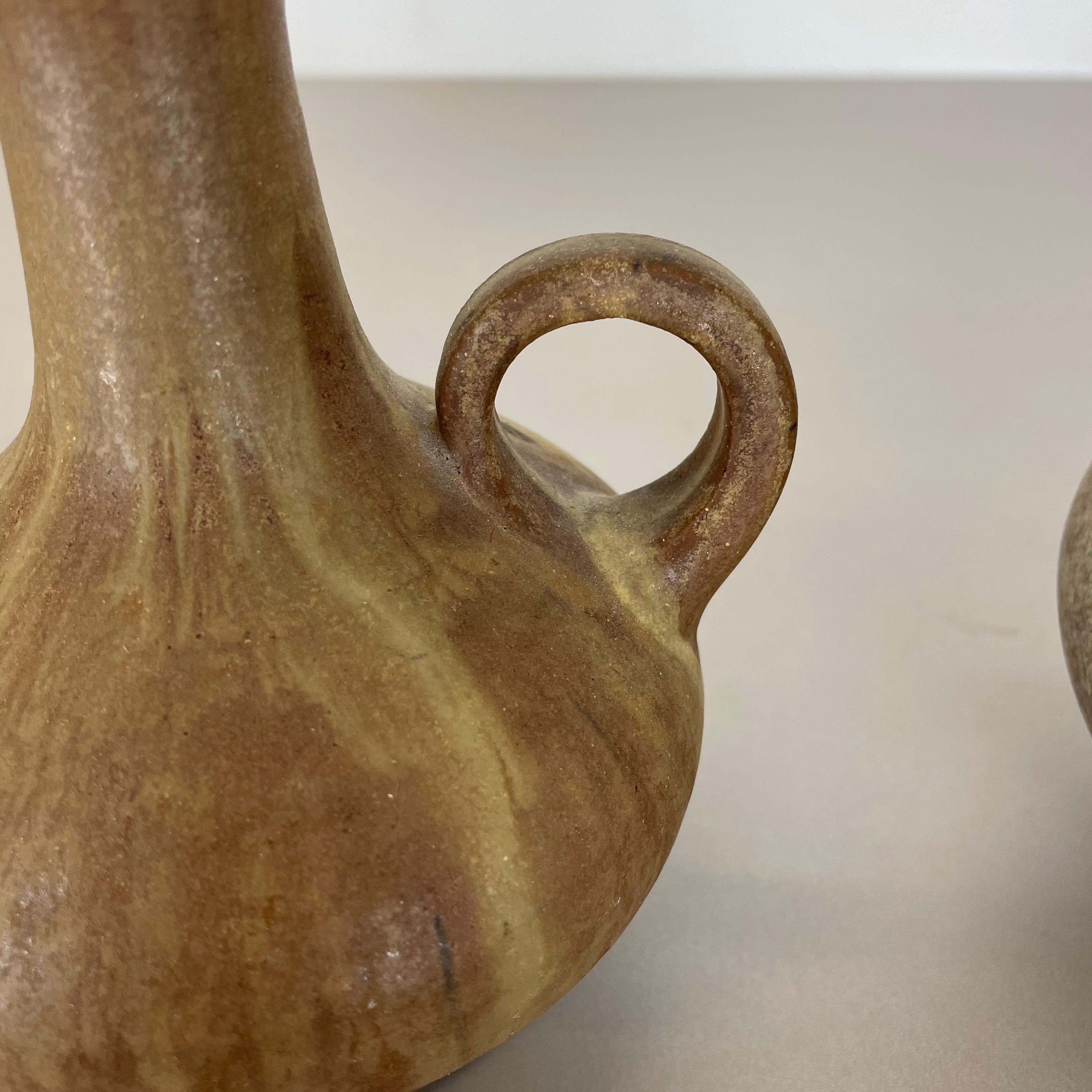 Set of 2 Ceramic Studio Pottery Vase by Hartwig Heyne Ceramics, Germany, 1970s For Sale 9