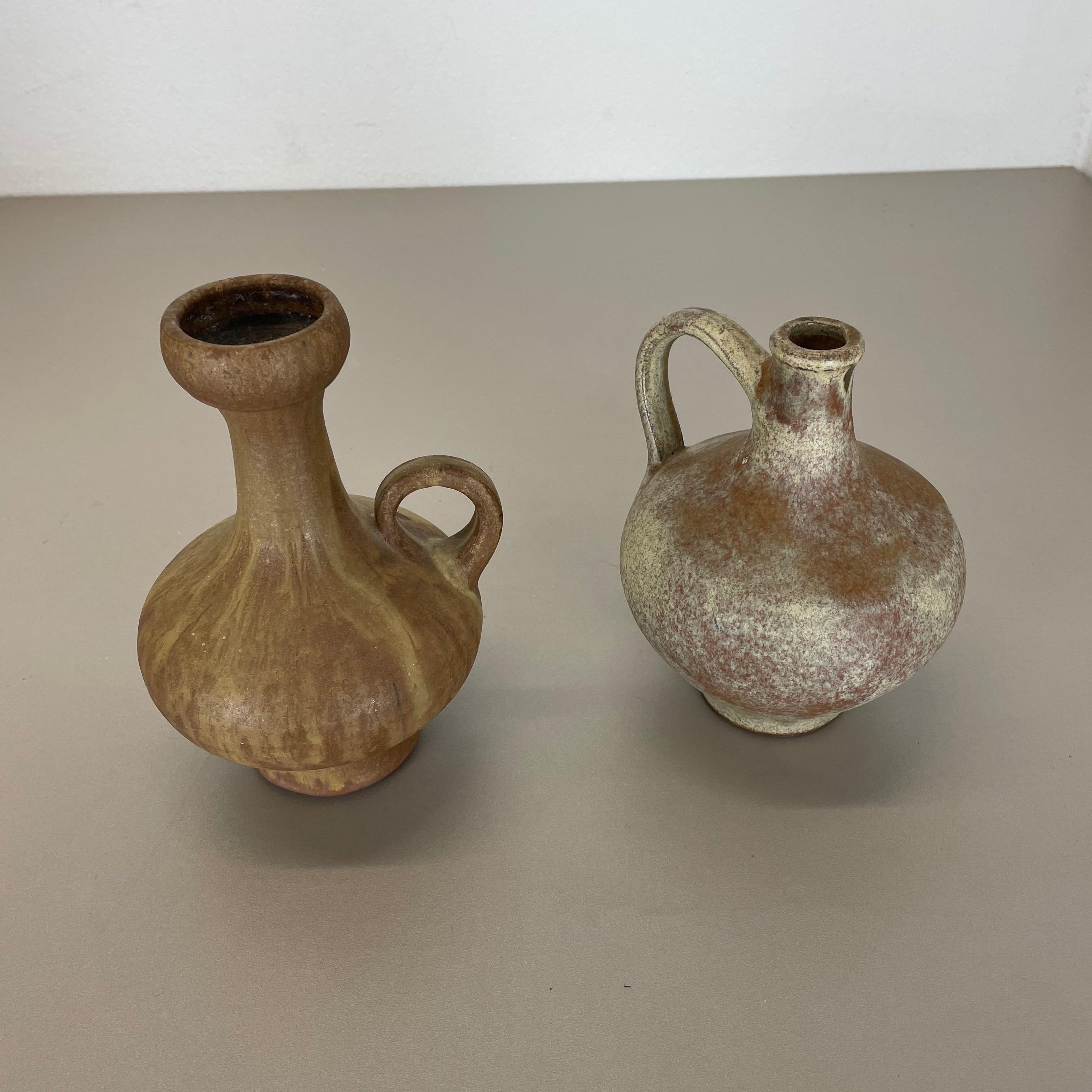 Set of 2 Ceramic Studio Pottery Vase by Hartwig Heyne Ceramics, Germany, 1970s For Sale 10
