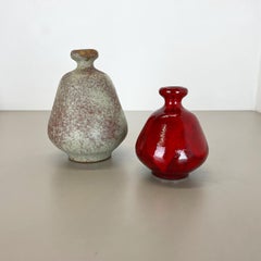 Set of 2 Ceramic Studio Pottery Vase by Hartwig Heyne Ceramics, Germany 1970s