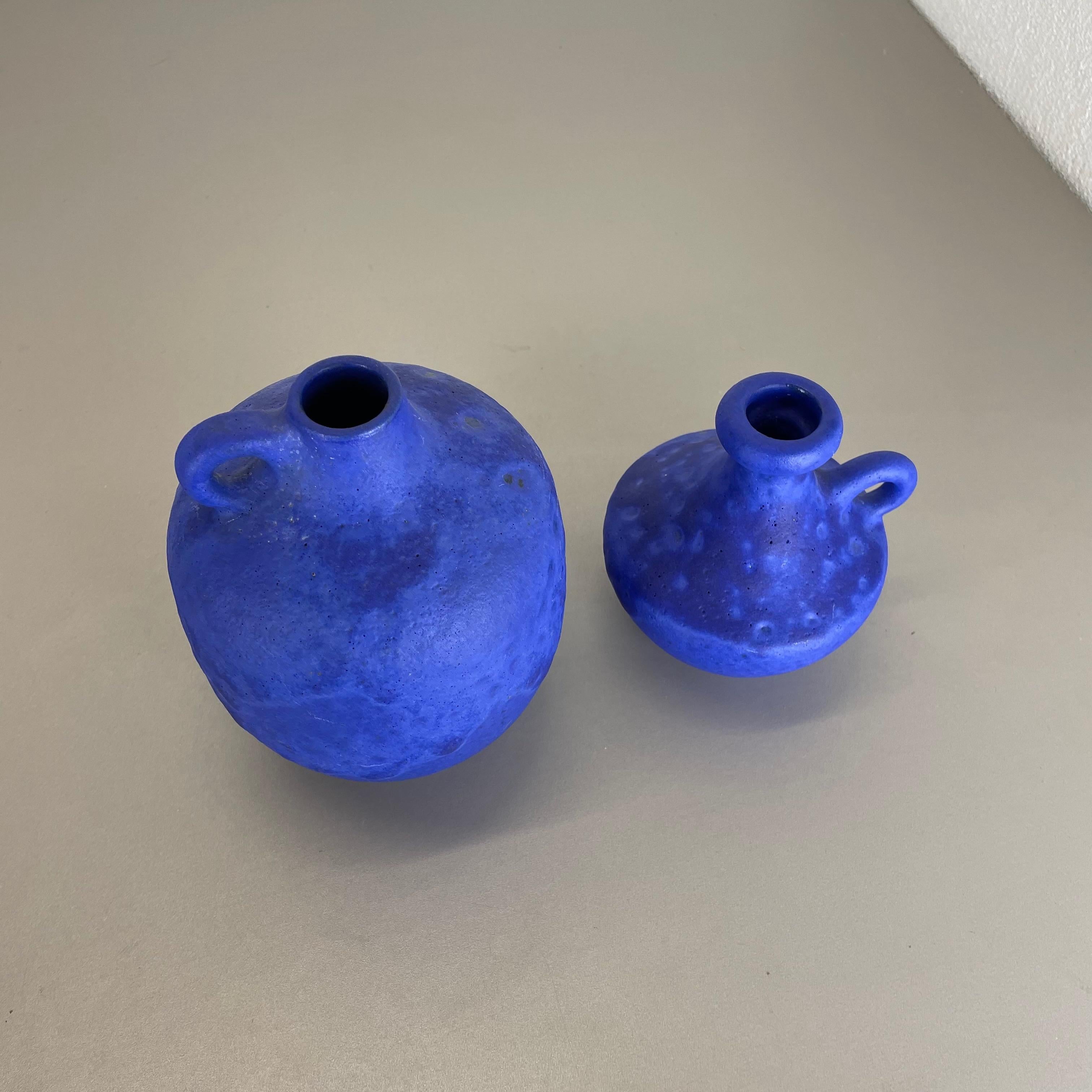 20th Century Set of 2 Ceramic Studio Pottery Vase by Hartwig Heyne Ceramics, Germany 1970s For Sale