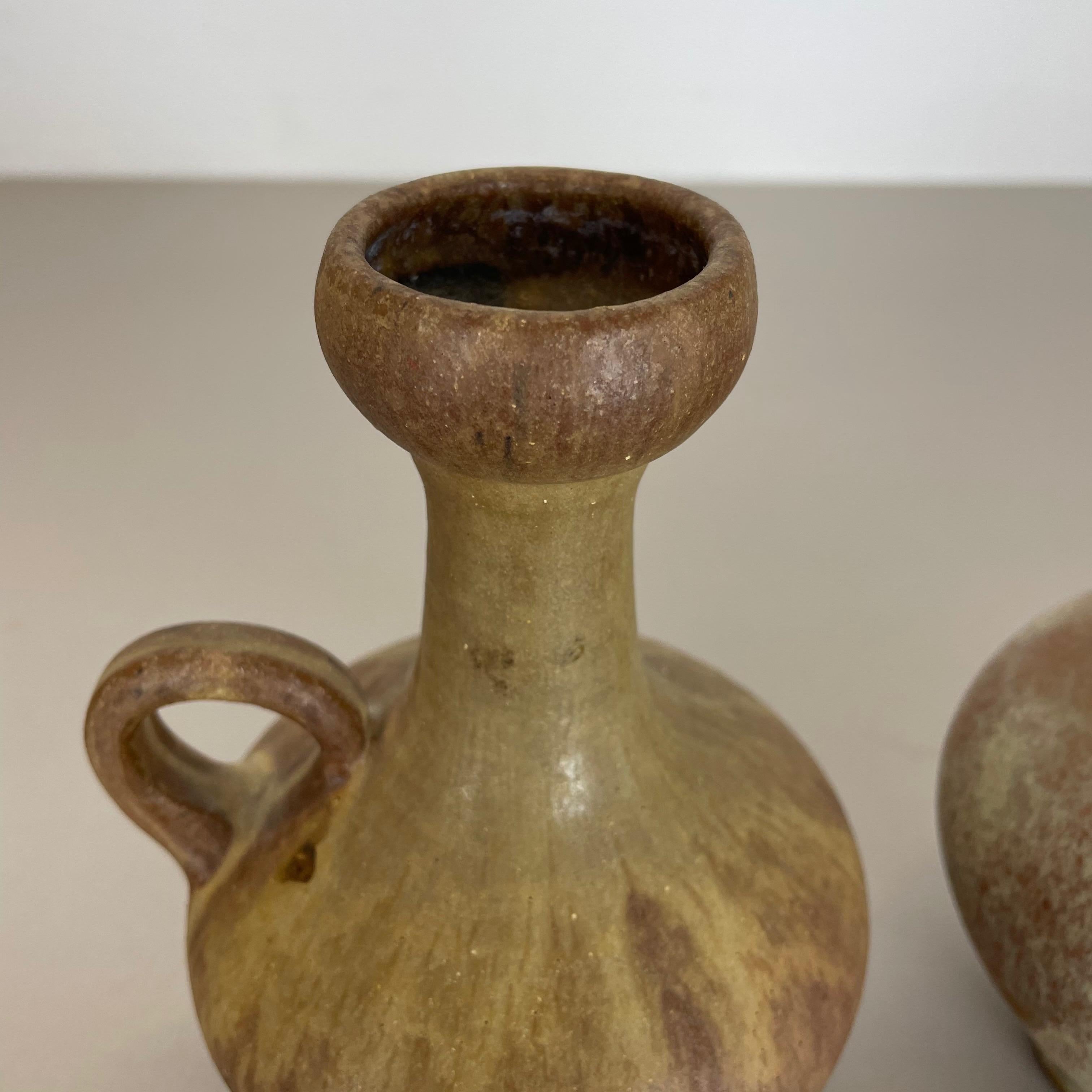 Set of 2 Ceramic Studio Pottery Vase by Hartwig Heyne Ceramics, Germany, 1970s For Sale 1