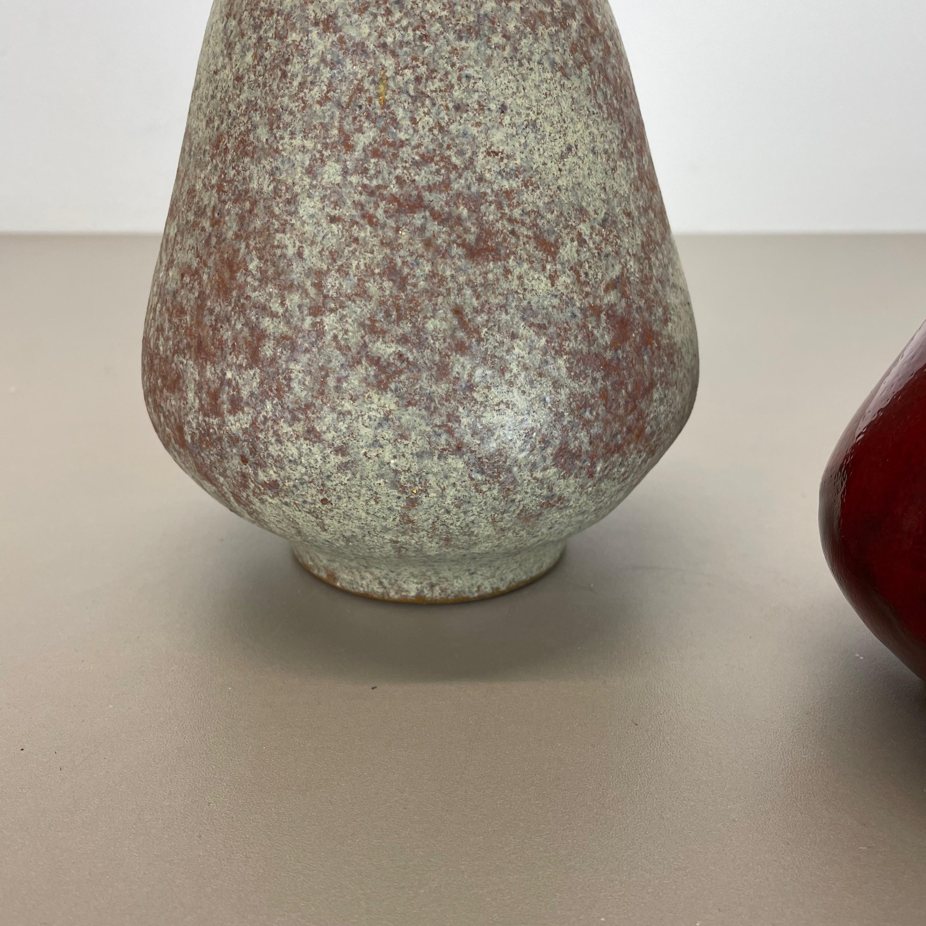 Set of 2 Ceramic Studio Pottery Vase by Hartwig Heyne Ceramics, Germany 1970s For Sale 1