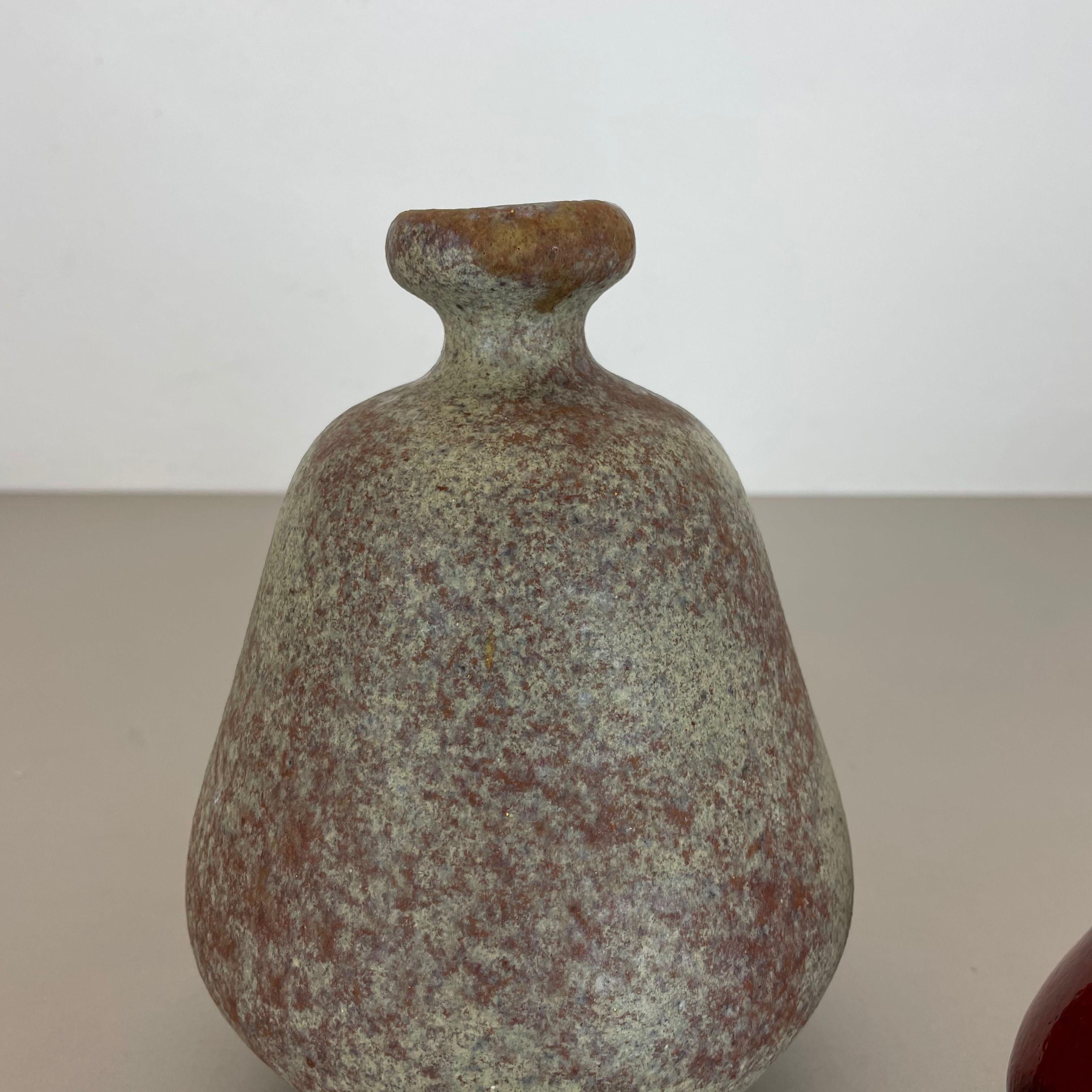 Set of 2 Ceramic Studio Pottery Vase by Hartwig Heyne Ceramics, Germany 1970s For Sale 2