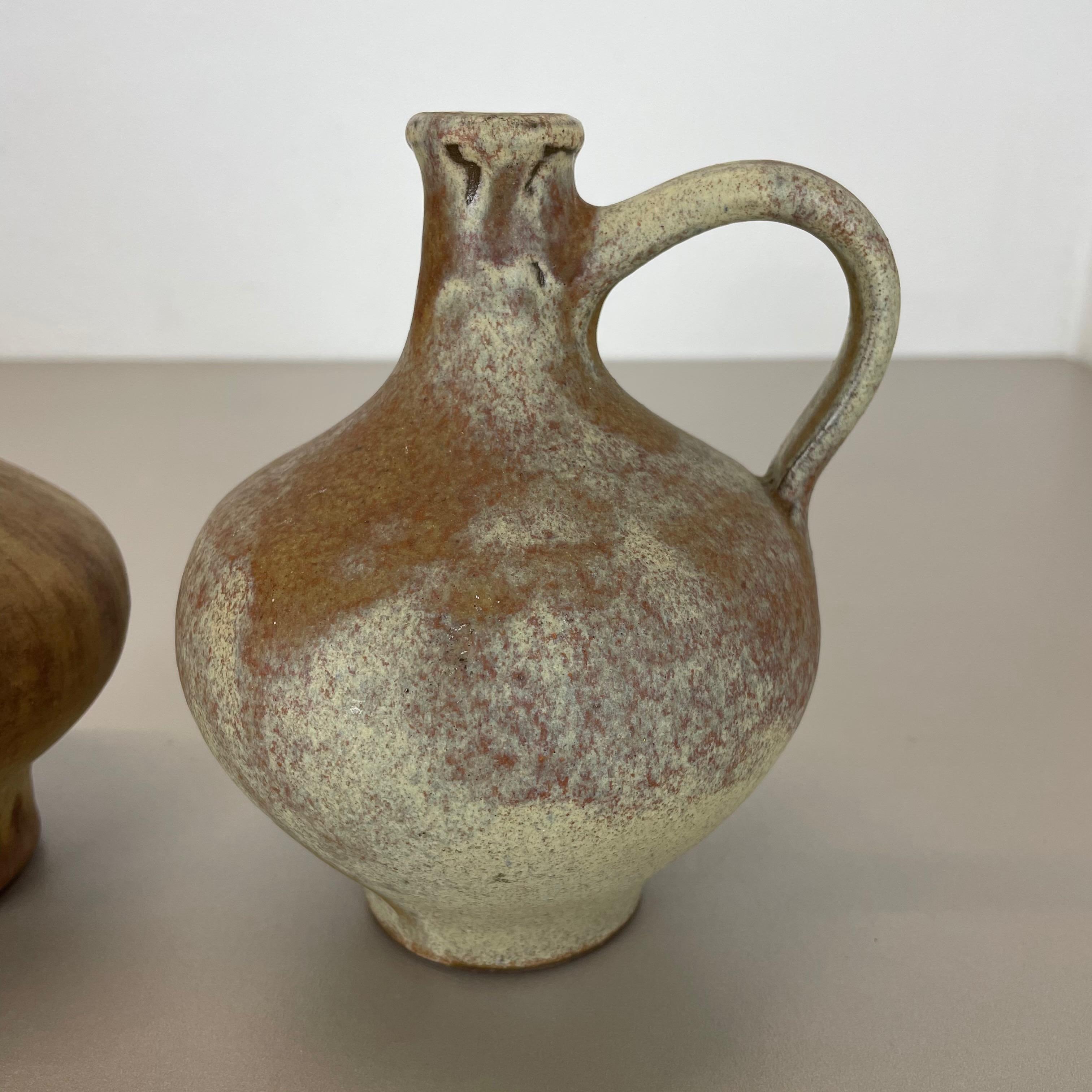 Set of 2 Ceramic Studio Pottery Vase by Hartwig Heyne Ceramics, Germany, 1970s For Sale 3