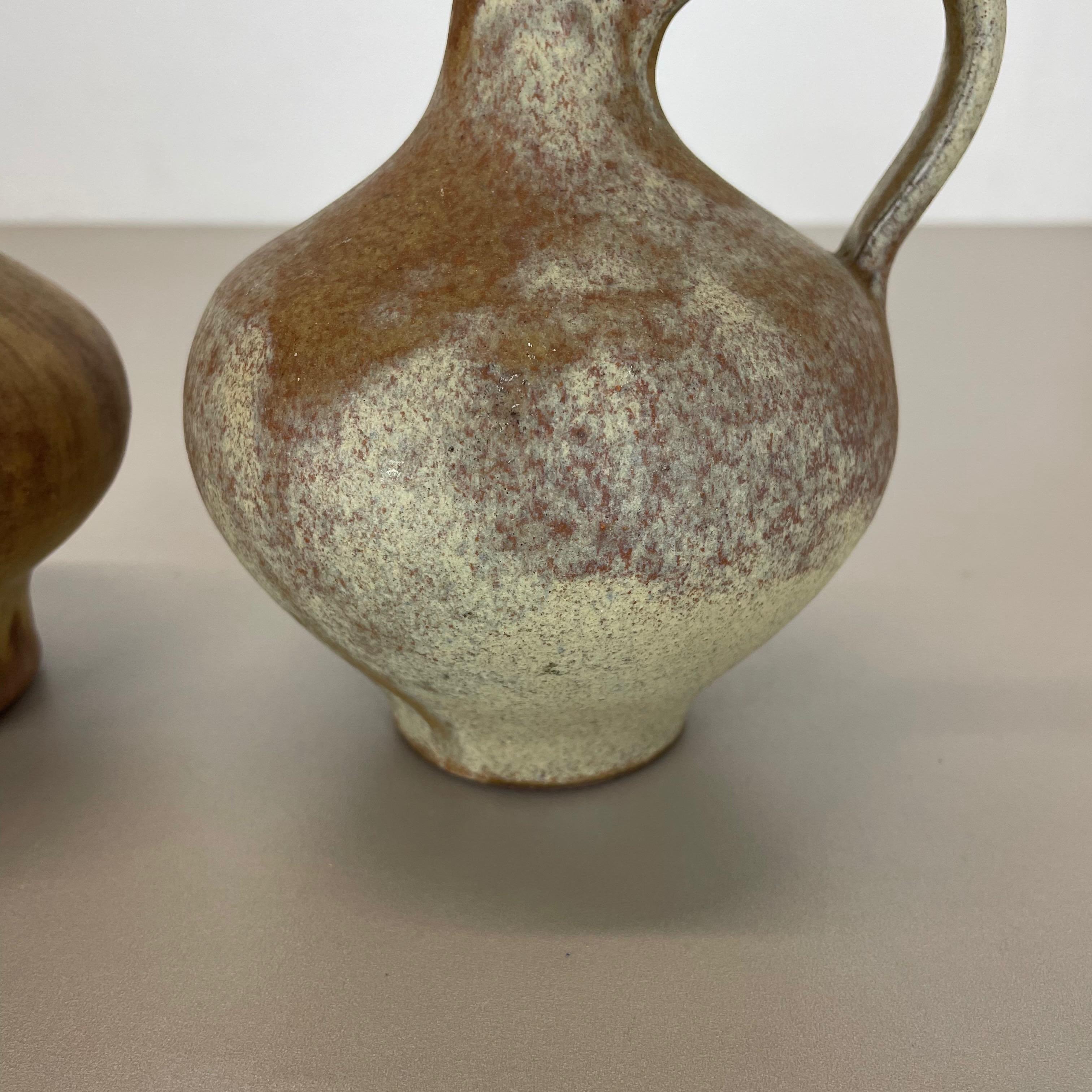 Set of 2 Ceramic Studio Pottery Vase by Hartwig Heyne Ceramics, Germany, 1970s For Sale 4