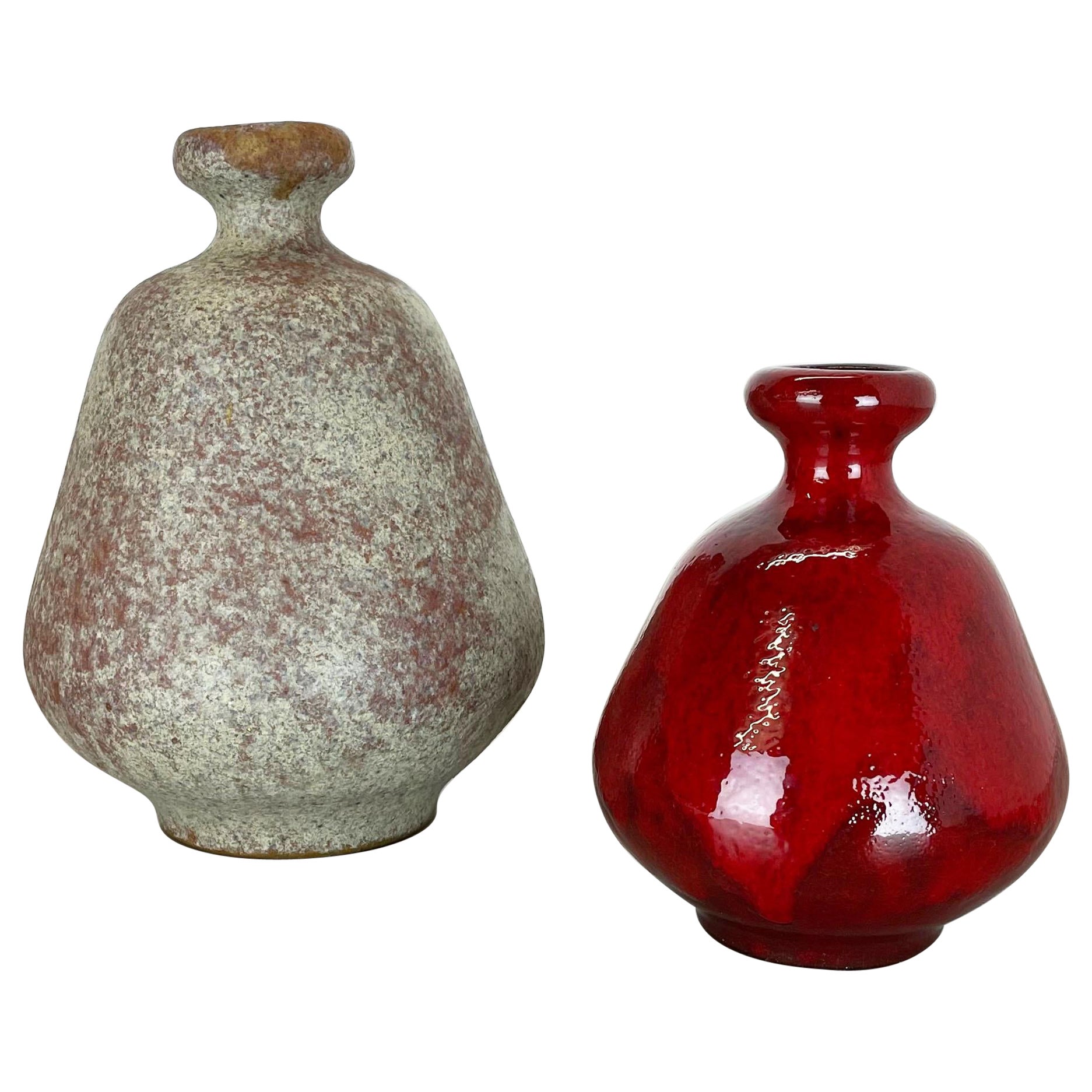 Set di 2 vasi in ceramica Studio Pottery di Hartwig Heyne Ceramics, Germania anni '70 in vendita