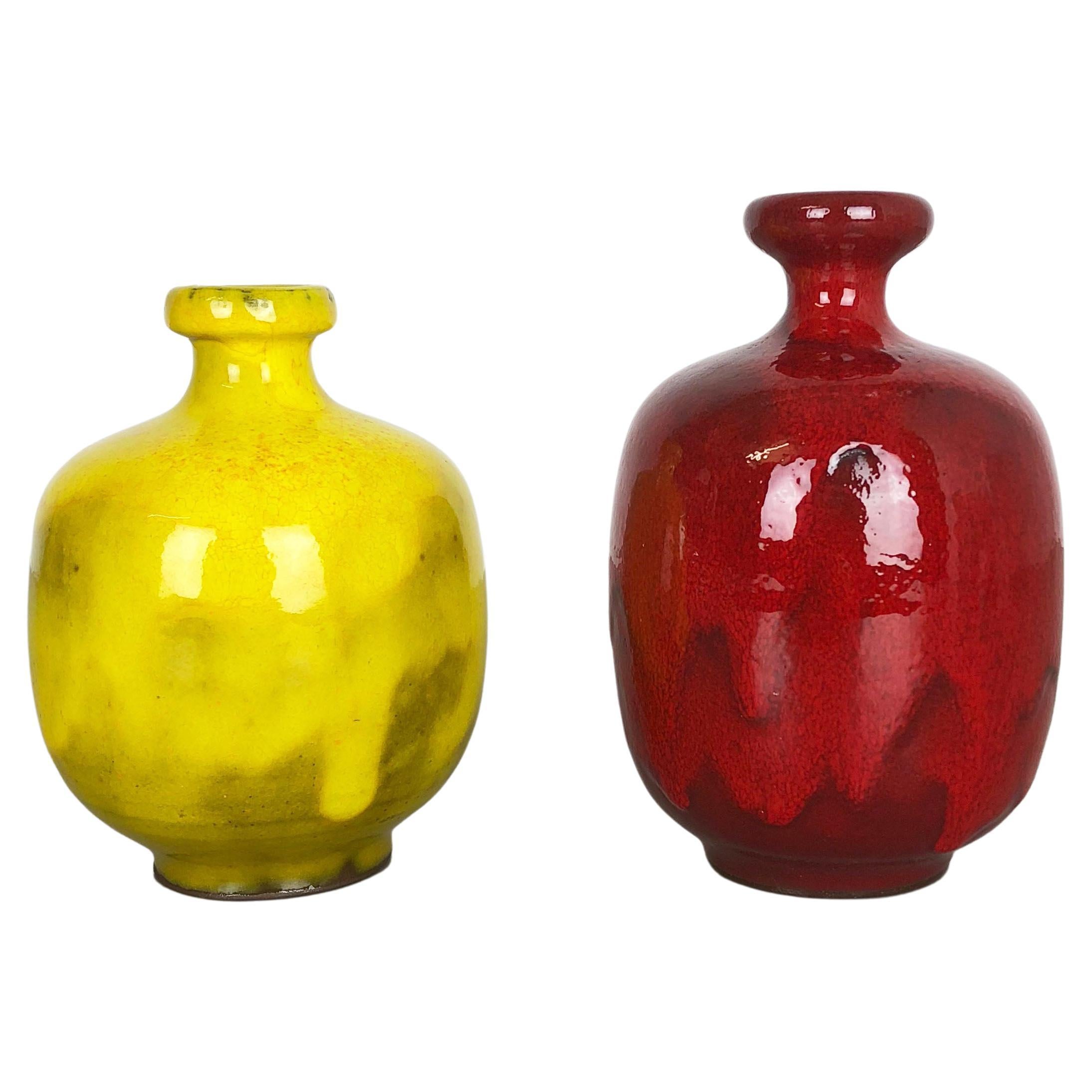 Set of 2 Ceramic Studio Pottery Vase by Hartwig Heyne Ceramics, Germany 1970s For Sale
