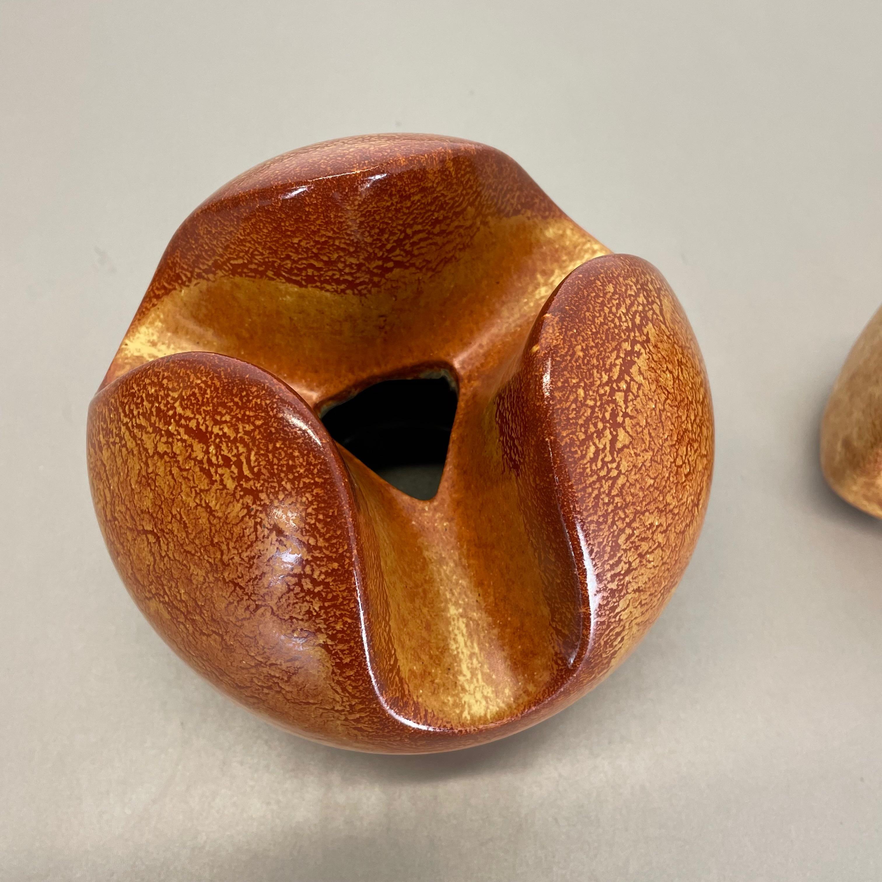 Ensemble de 2 vases en céramique Studio Pottery par Bertoncello Ceramics, Italie, années 1970 Bon état - En vente à Kirchlengern, DE