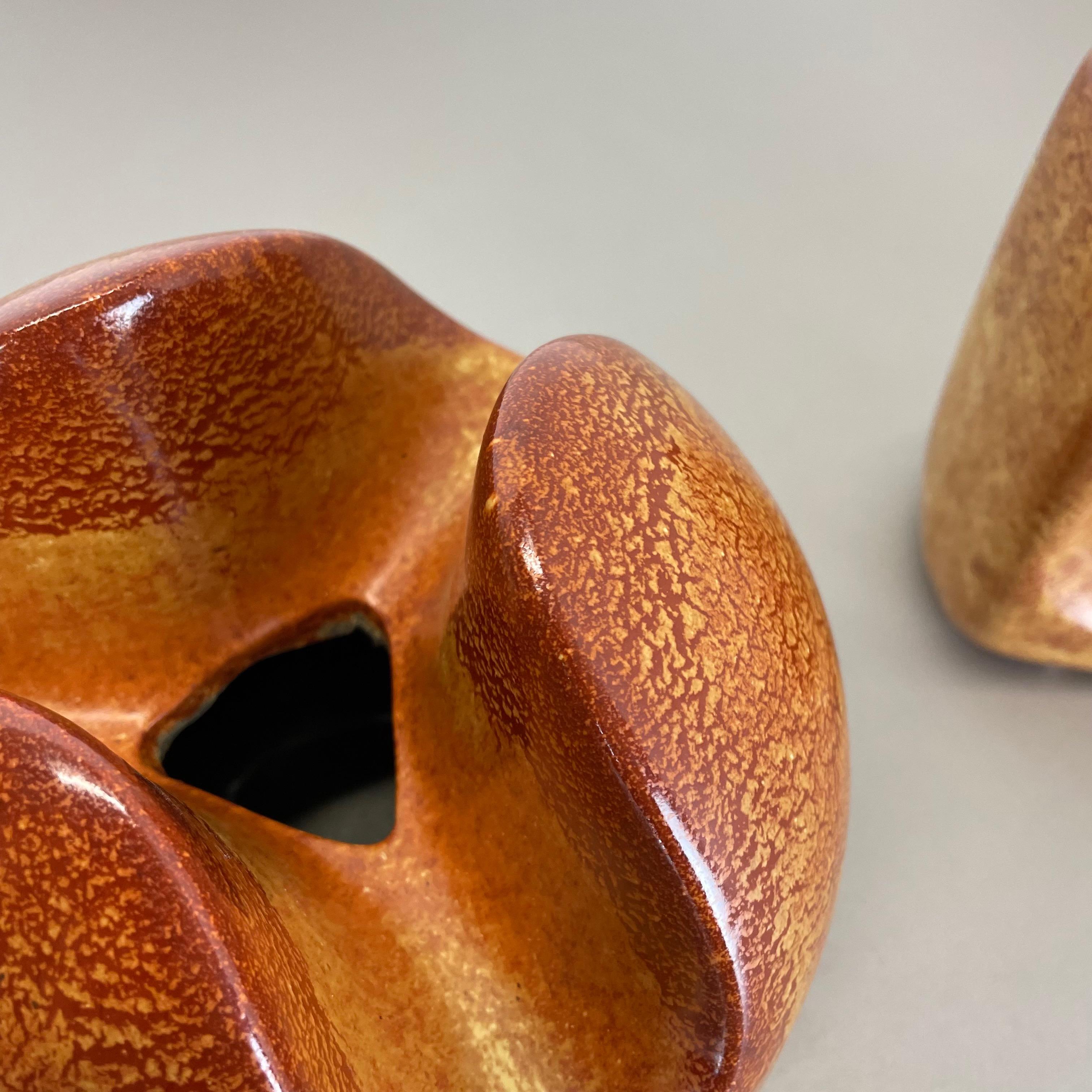 Céramique Ensemble de 2 vases en céramique Studio Pottery par Bertoncello Ceramics, Italie, années 1970 en vente