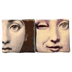 Set of 2 Ceramic Tiles by Fornasetti