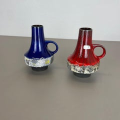 Set of 2 Ceramic UFO Pottery Vase Heinz Siery Carstens Tönnieshof, Germany, 1970