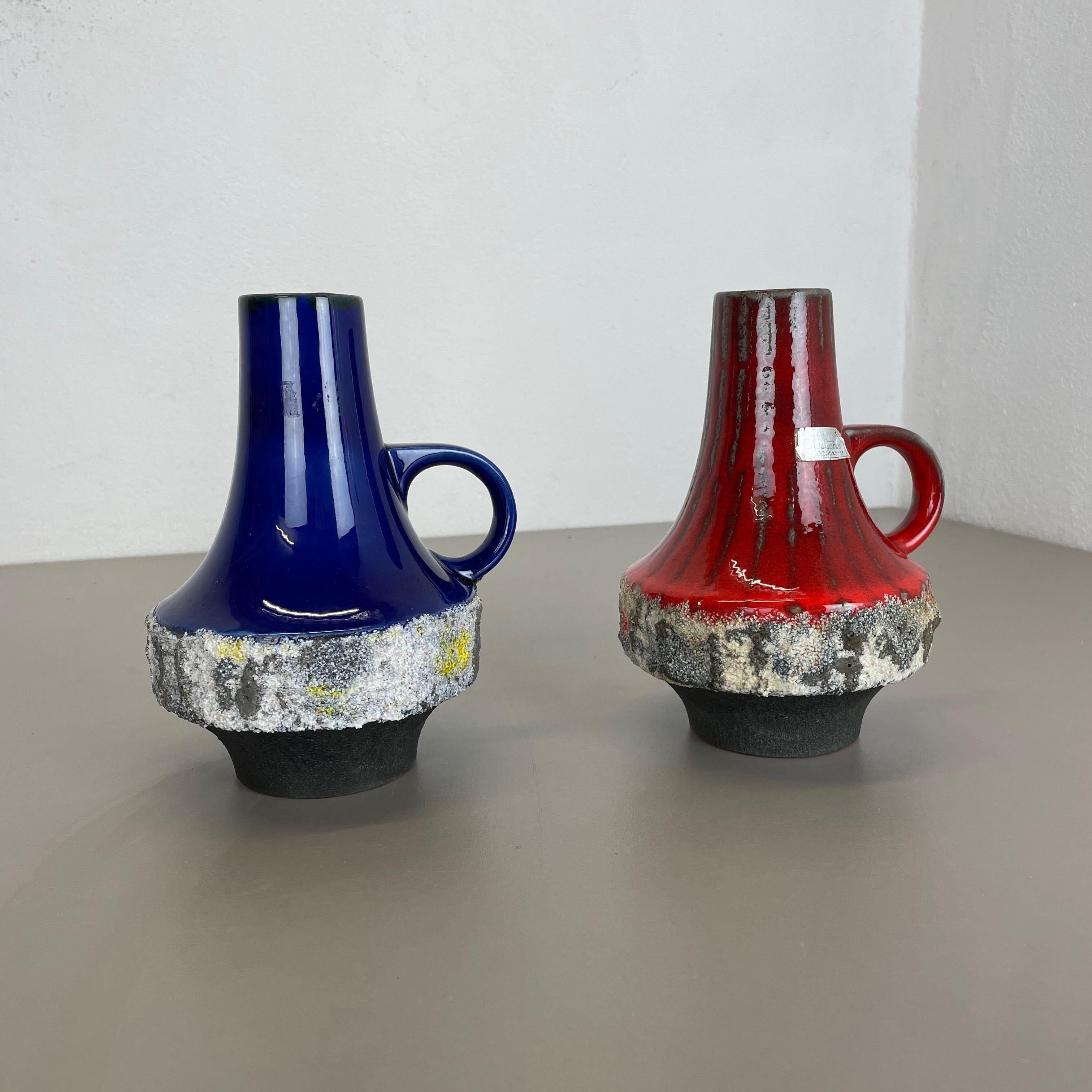 Mid-Century Modern Set of 2 Ceramic UFO Pottery Vase Heinz Siery Carstens Tönnieshof, Germany, 1970 For Sale