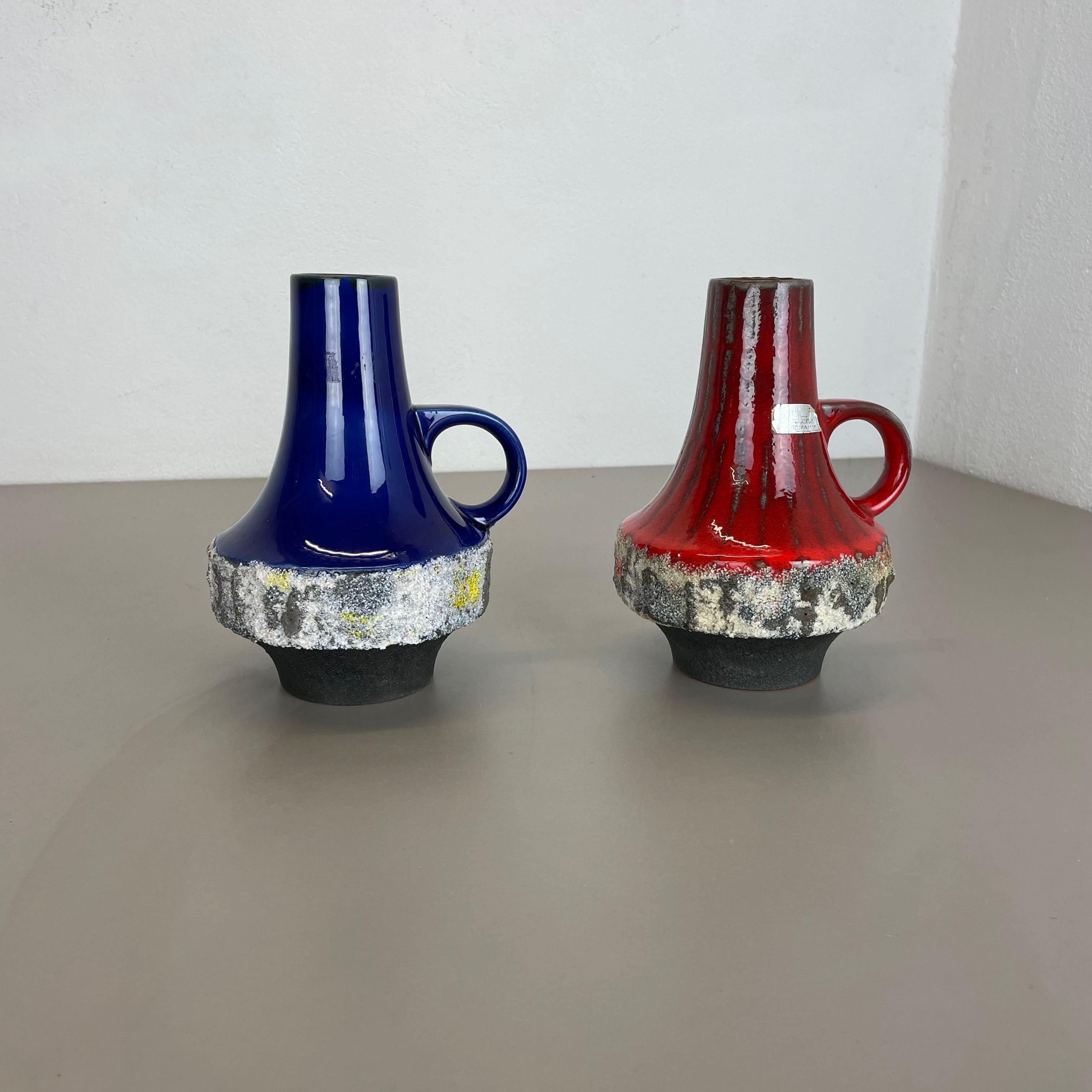 Set of 2 Ceramic UFO Pottery Vase Heinz Siery Carstens Tönnieshof, Germany, 1970 In Good Condition For Sale In Kirchlengern, DE