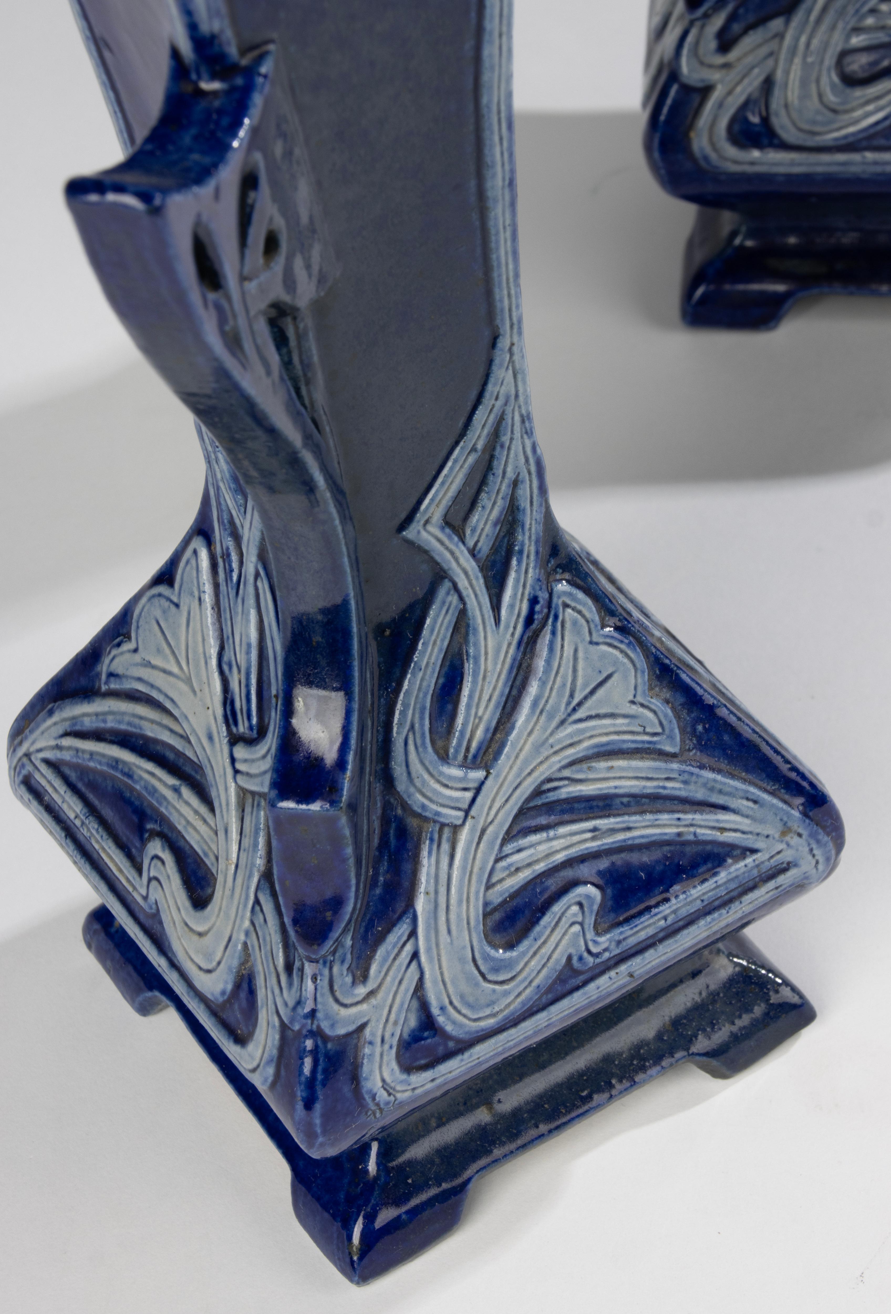 Set di 2 vasi in ceramica - Art Nouveau in vendita 7