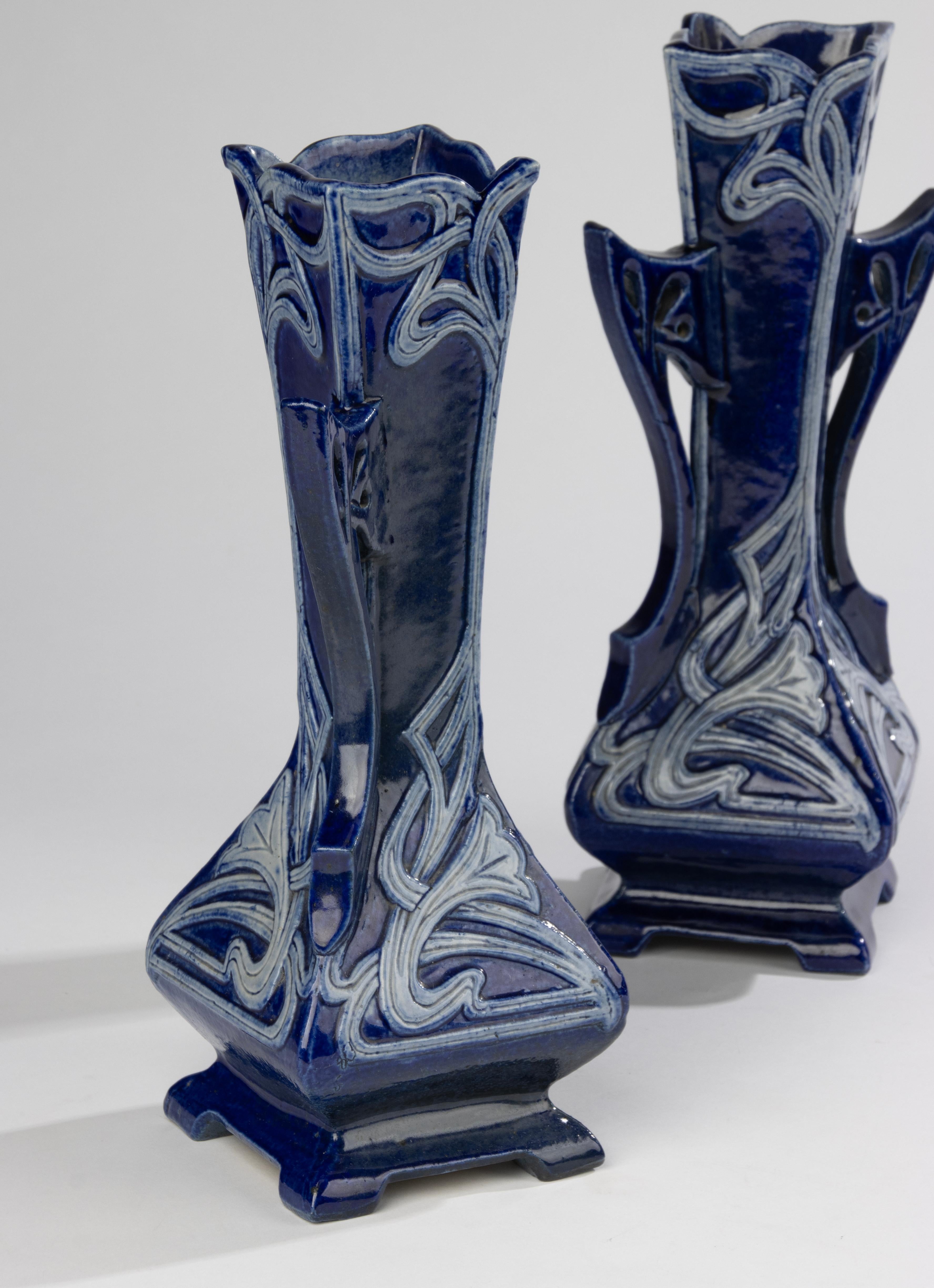 Set di 2 vasi in ceramica - Art Nouveau in vendita 2