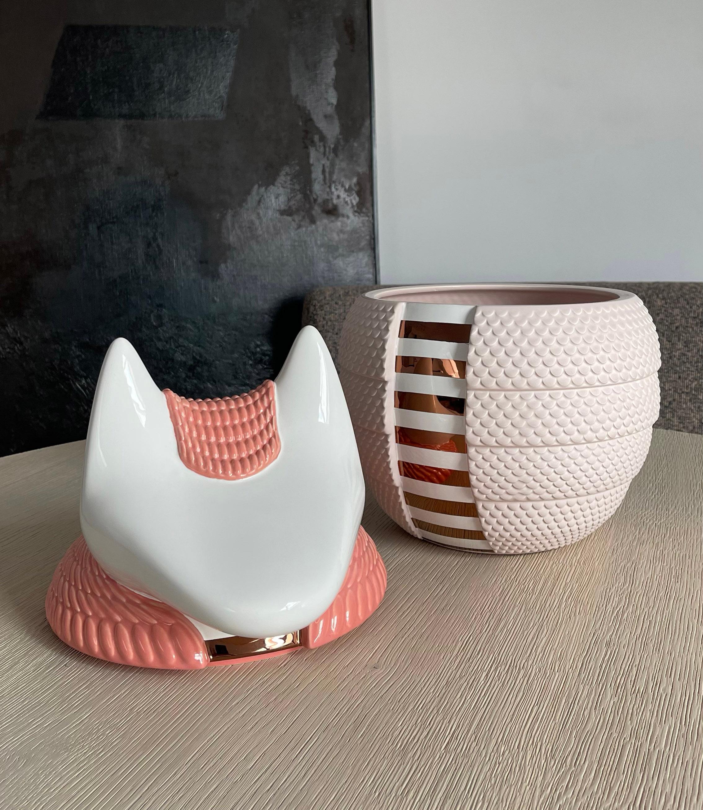 Set of 2 Ceramic Vases / Containers - Animalità by Elena Salmistraro for Bosa For Sale 11