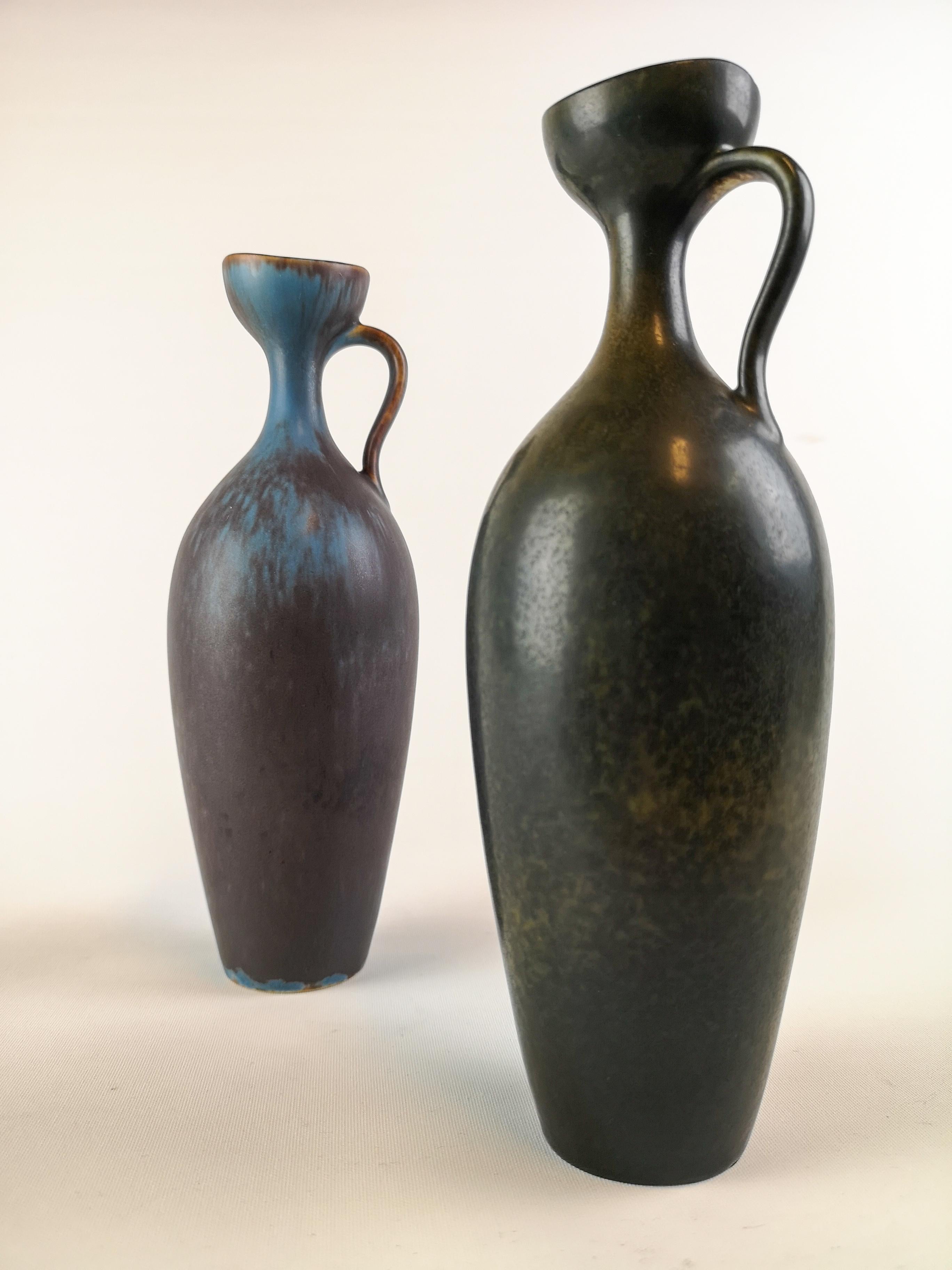 Set of 2 Ceramic Vases Gunnar Nylund Rörstrand, Sweden, 1950s In Good Condition In Hillringsberg, SE