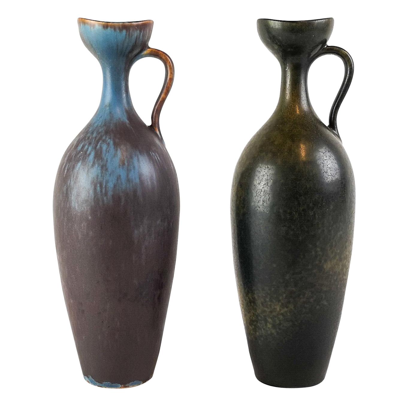 Set of 2 Ceramic Vases Gunnar Nylund Rörstrand, Sweden, 1950s