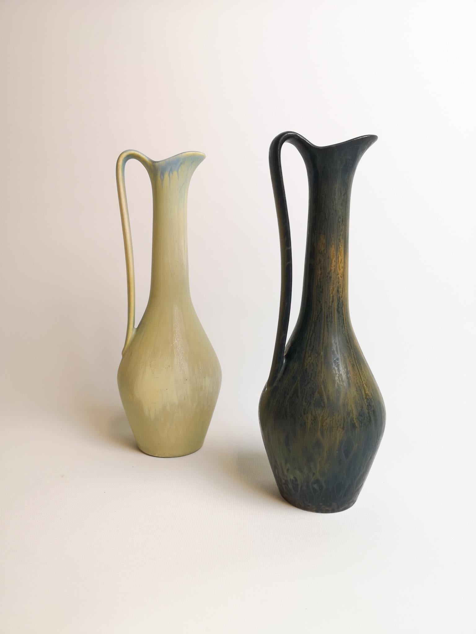 Mid-Century Modern Set of 2 Ceramic Vases Rörstrand Gunnar Nylund, Sweden For Sale