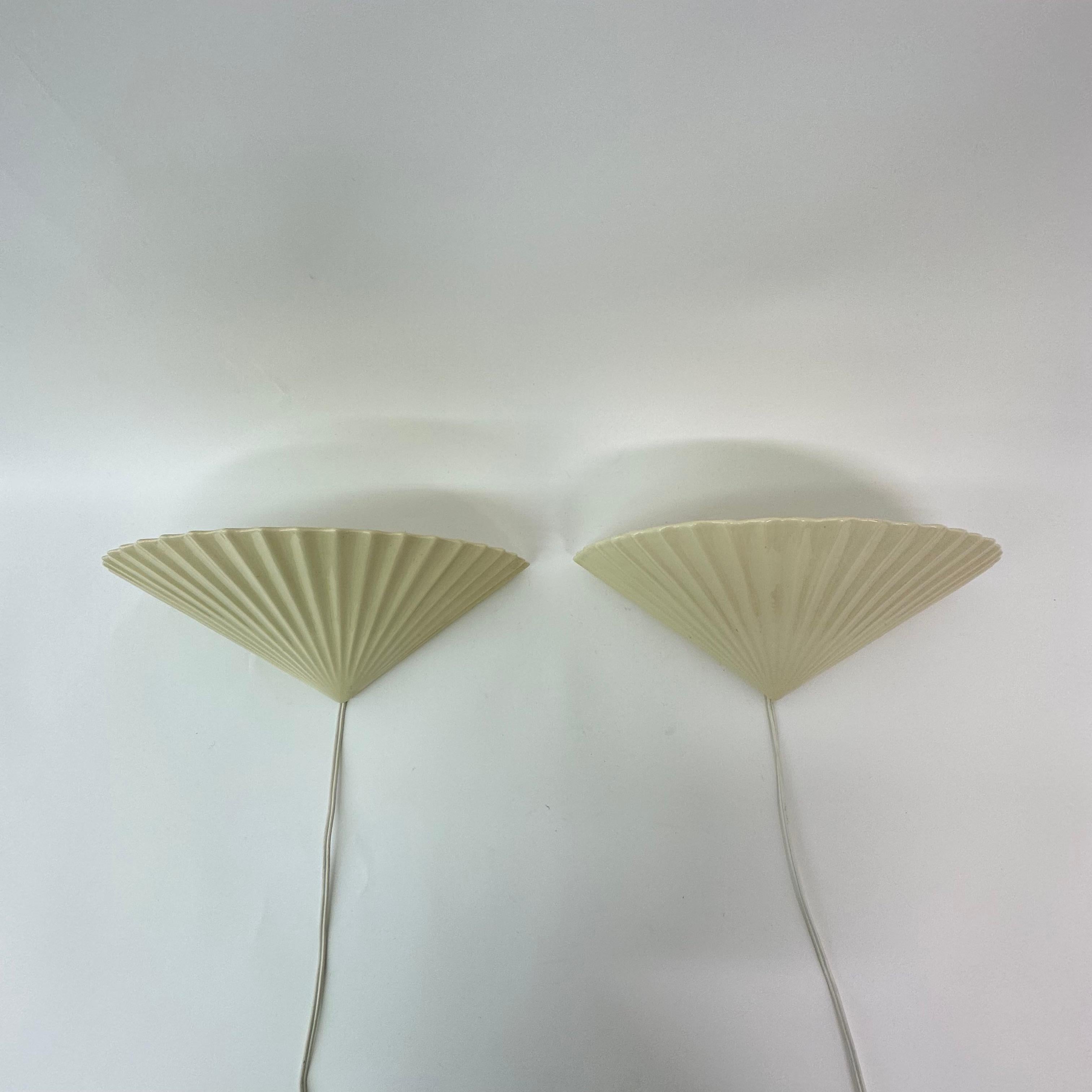 Late 20th Century Set of 2 Ceramic Wall Lamps, 1970s