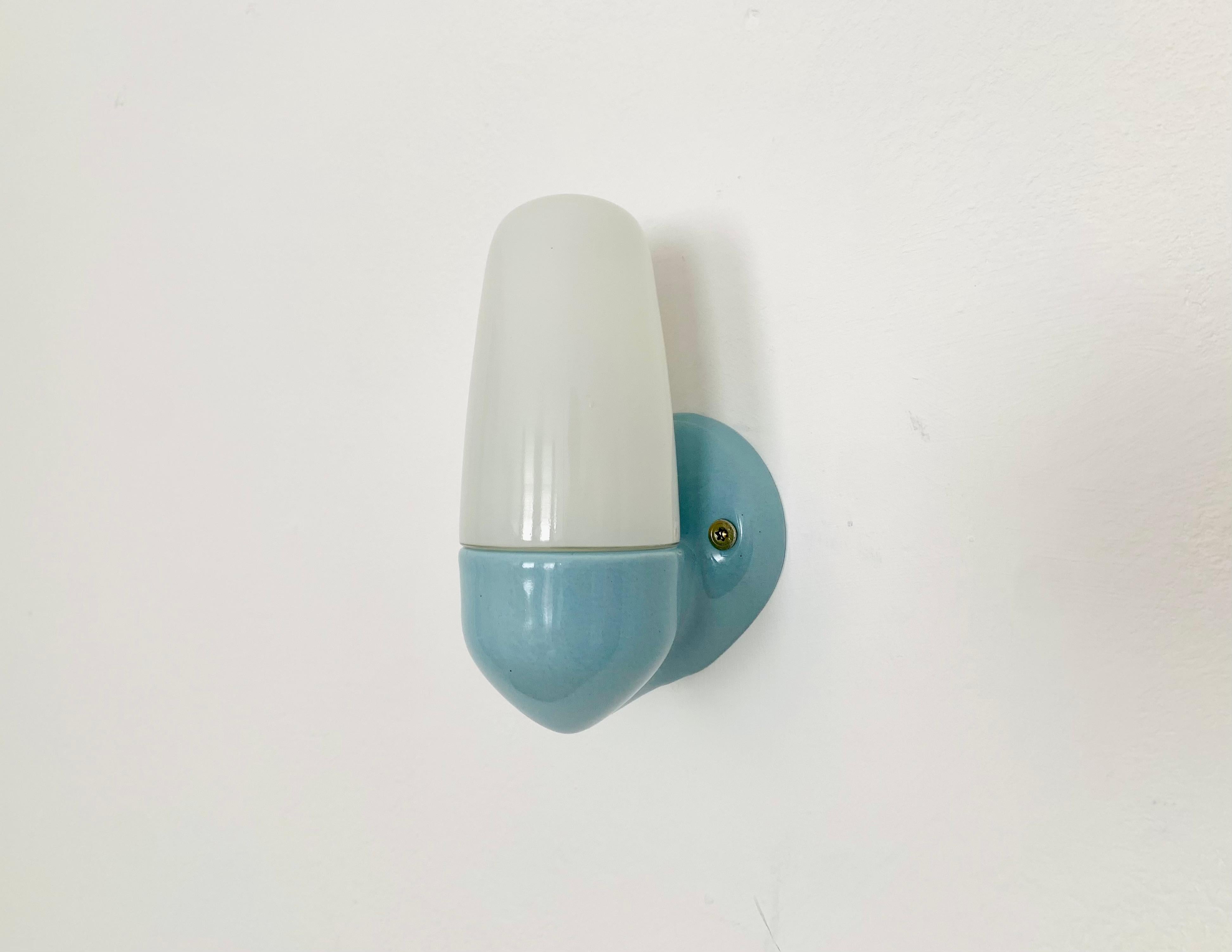 German Set of 2 Ceramic Wall Lamps by Wilhelm Wagenfeld for Lindner For Sale