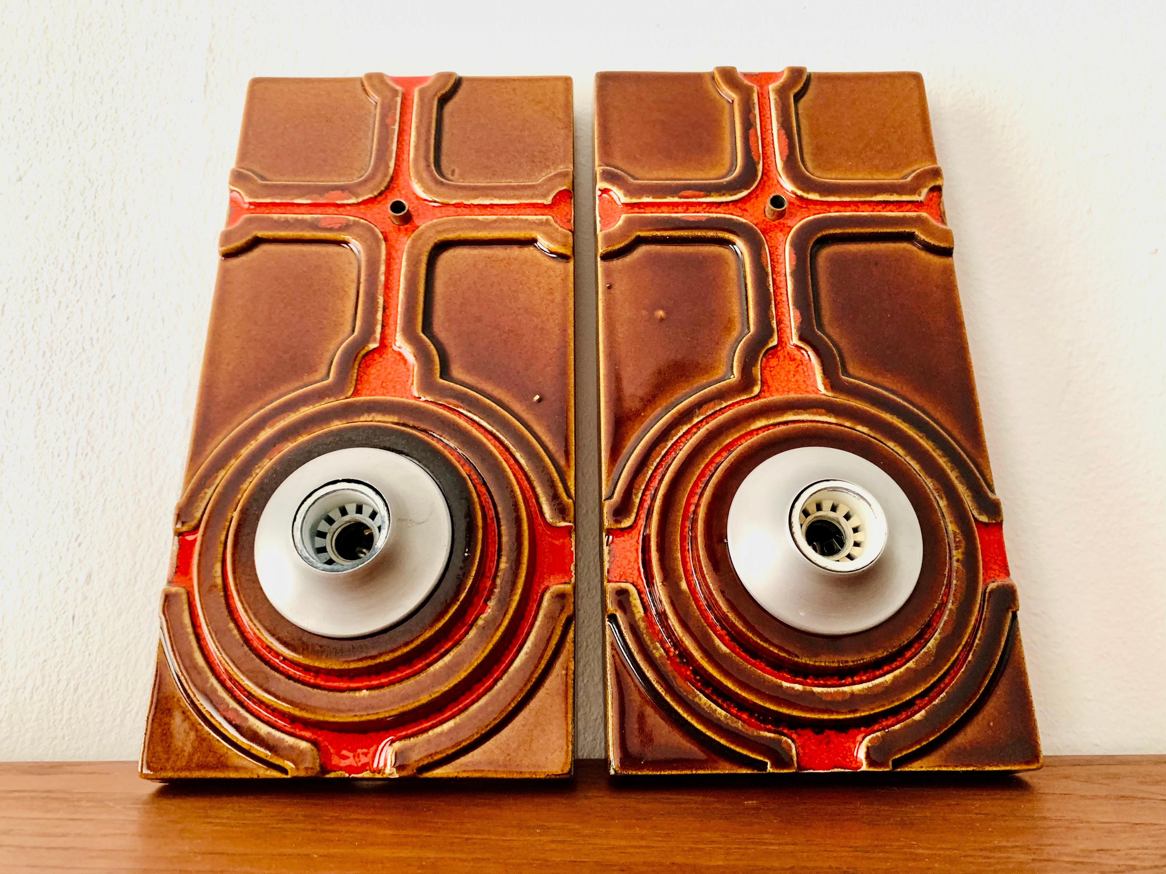 Set of 2 Ceramic Wall Lamps For Sale 6
