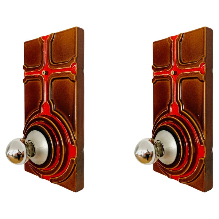 Set of 2 Ceramic Wall Lamps For Sale at 1stDibs