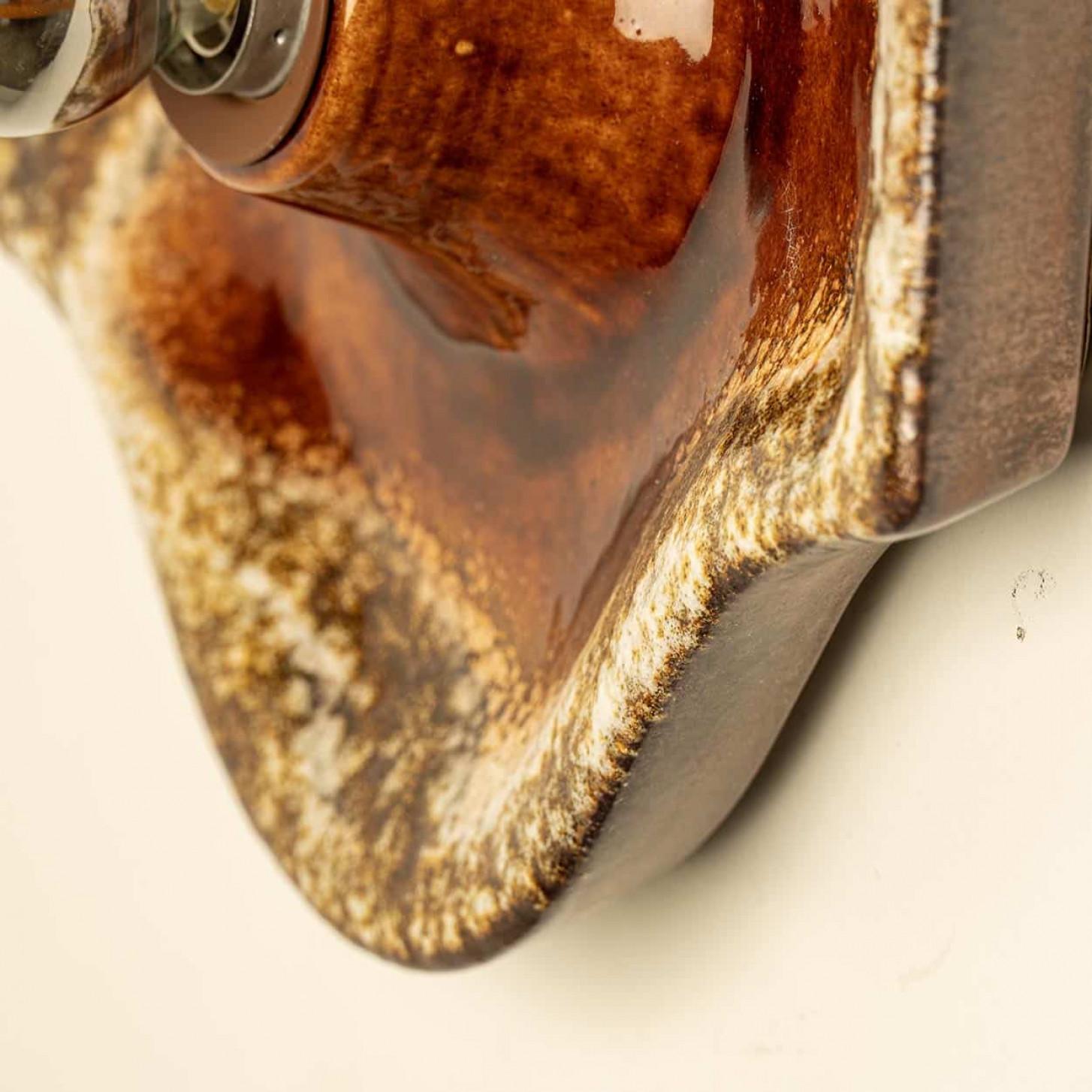 Ère spatiale Ensemble de 2 appliques en céramique Fat Lava Style, 1970 en vente