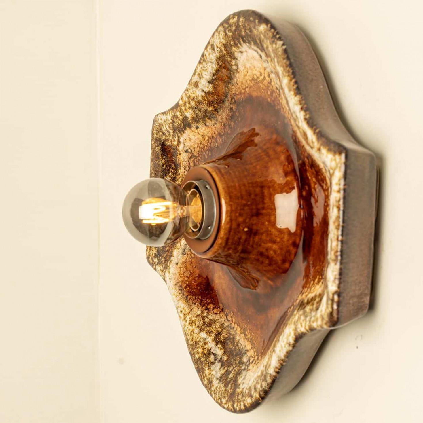 2er-Set Keramik-Wandleuchten Fat Lava Style, 1970 (Ende des 20. Jahrhunderts) im Angebot