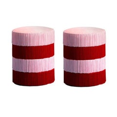 Set of 2 Chachacha Contemporary Sculptural Velvet Pouf by Houtique