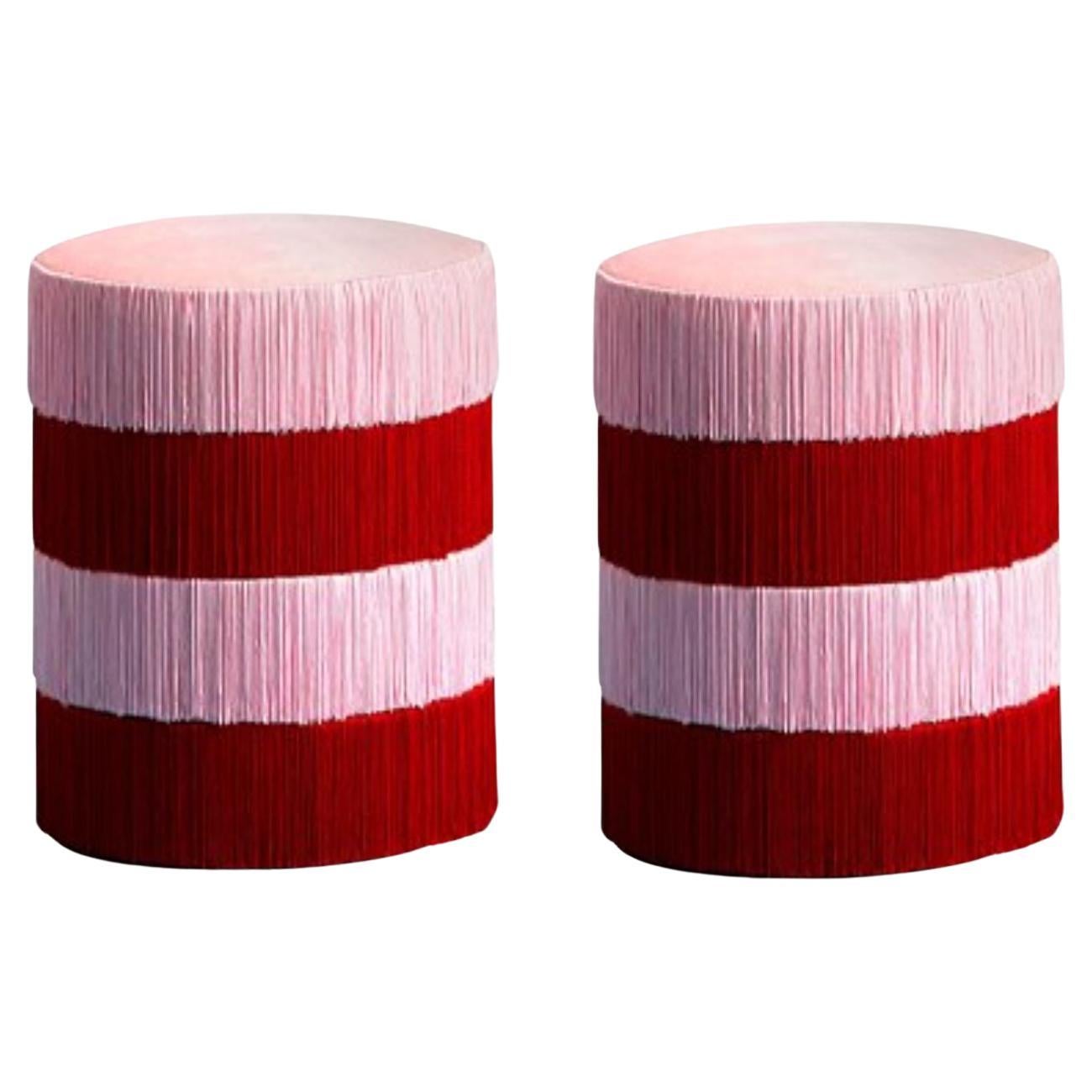 2er-Set Chachacha Contemporary Skulpturaler Samt-Pouf von Houtique im Angebot