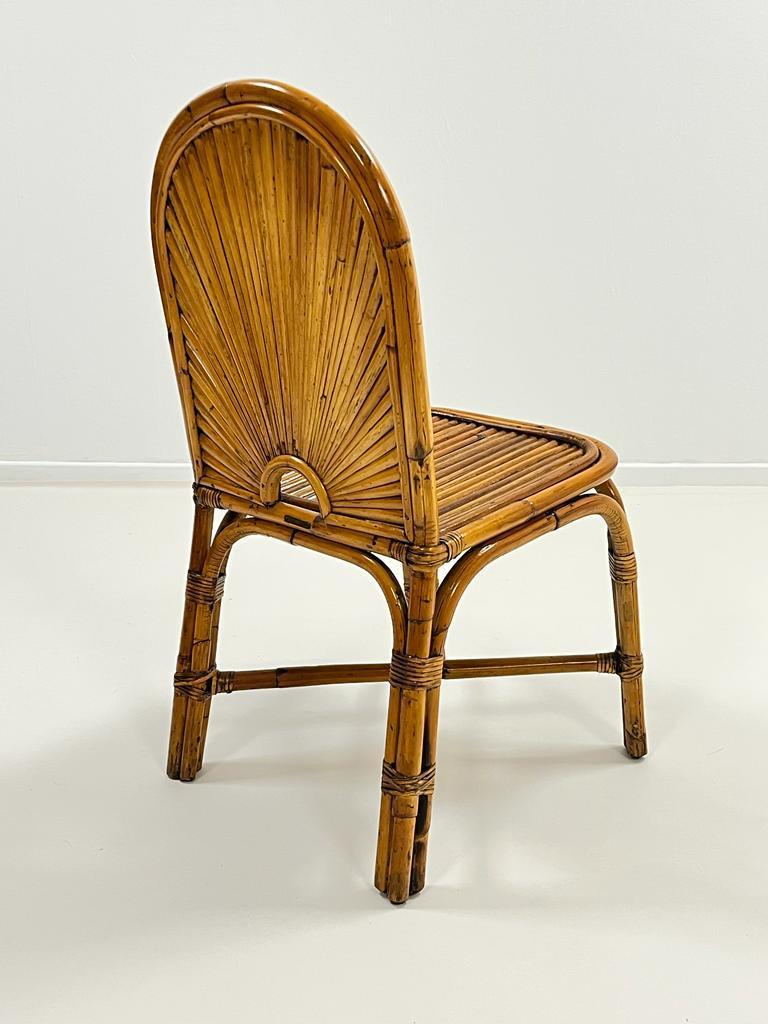 Late 20th Century Set of 6  Rattan Chairs By Gabriella Crespi For Sale