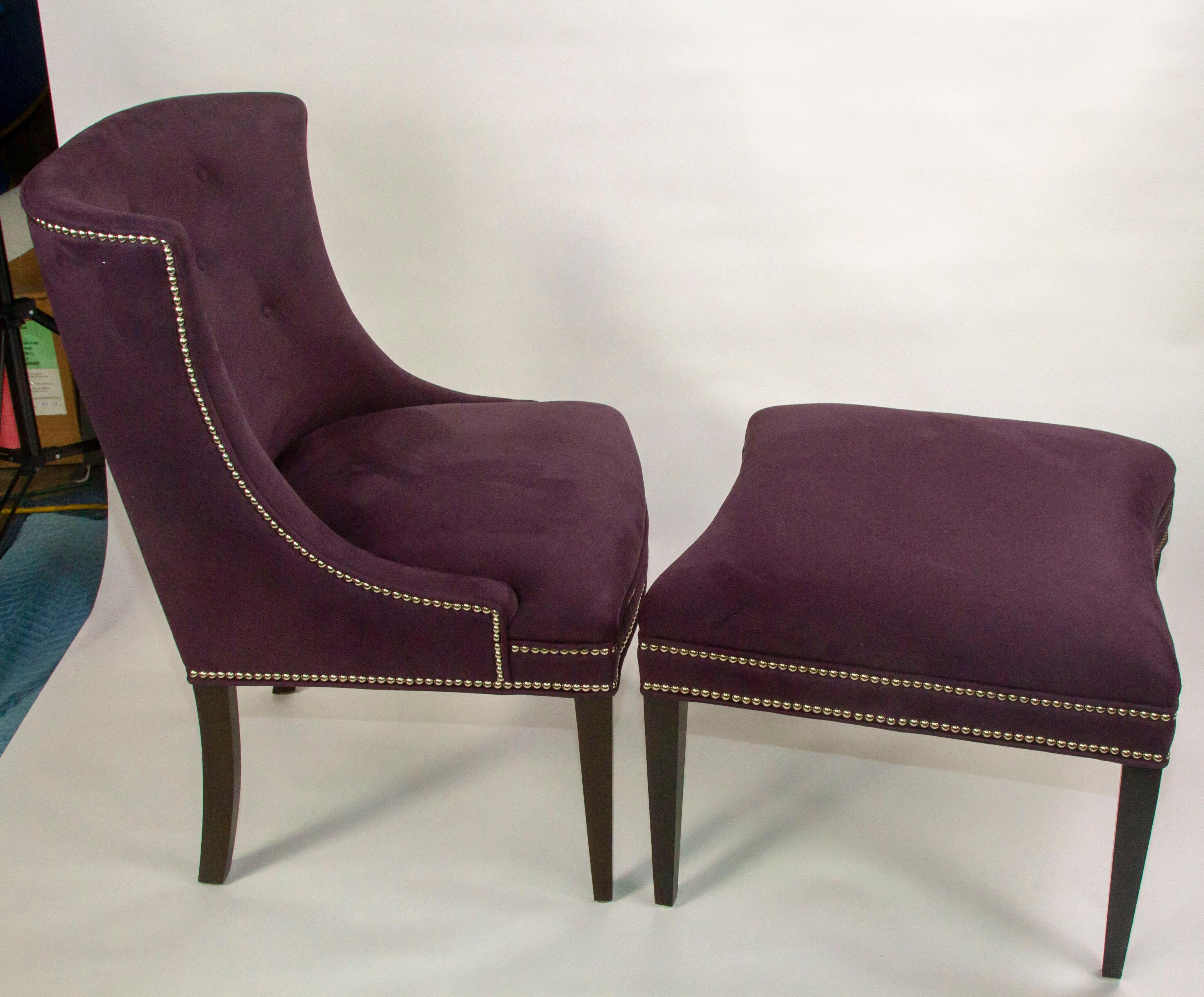 Woodwork Pair of  Chairs and matching Ottoman,  Iconic Duchesse Brisee For Sale