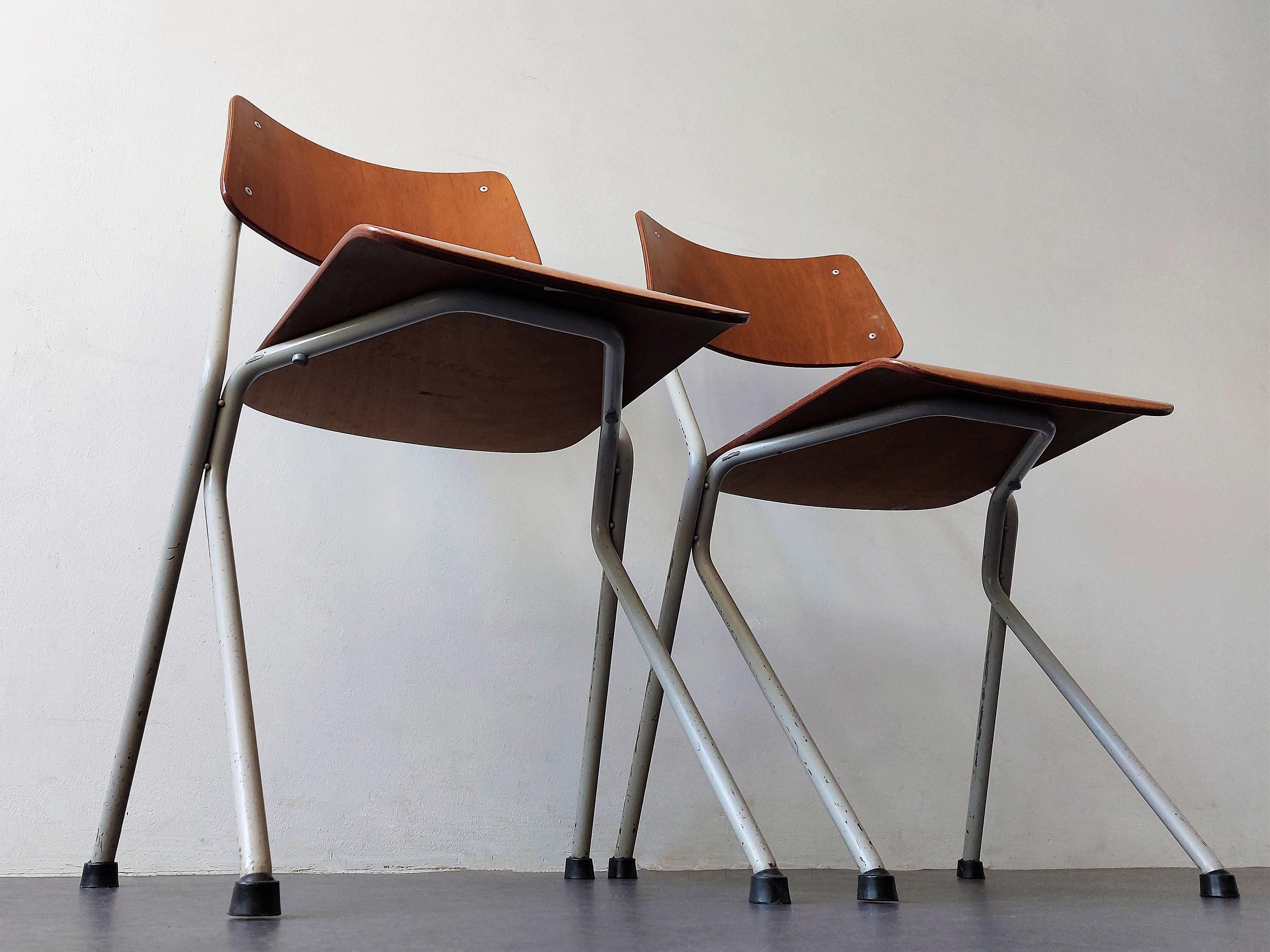 Metal Set of 2 chairs by Ahrend RIB, The Netherlands 1964 For Sale