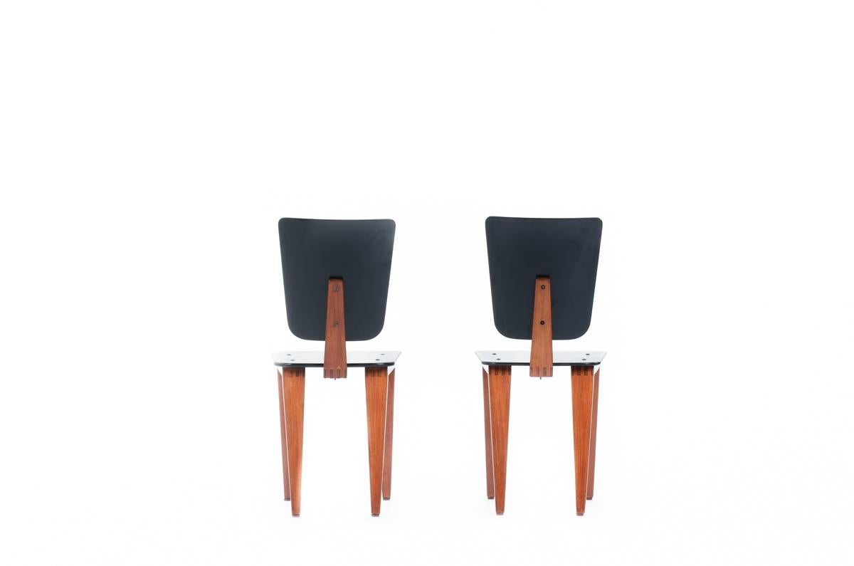 French Set of 2 Chairs by Andre Sornay, 1960 For Sale