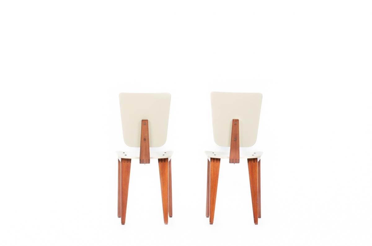 French Set of 2 Chairs by Andre Sornay, 1960 For Sale