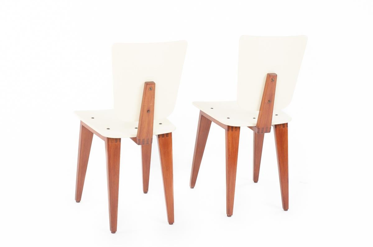 Set of 2 Chairs by Andre Sornay, 1960 In Good Condition For Sale In JASSANS-RIOTTIER, FR