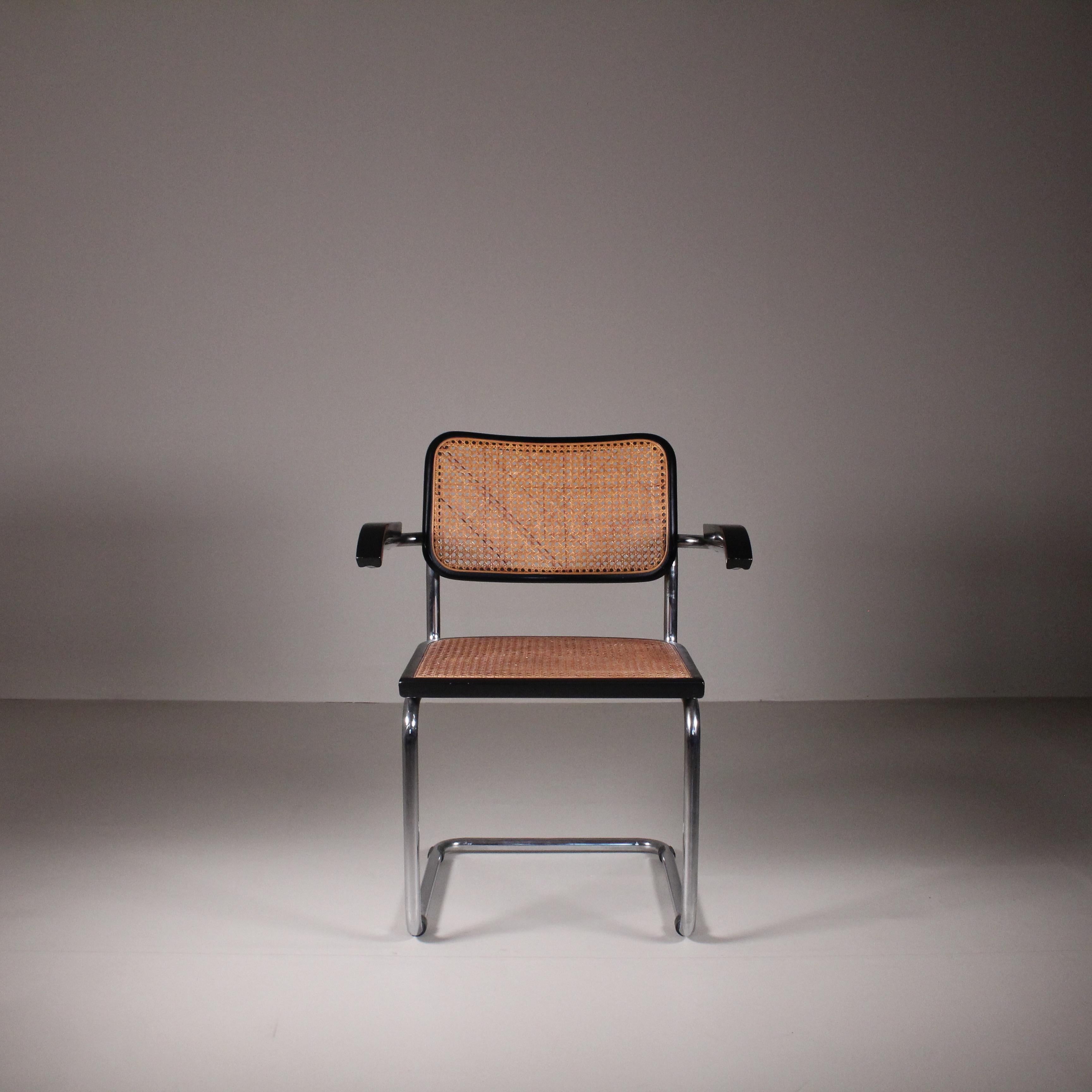 Mid-Century Modern Set of 2 Chairs Cesca, Marcel Breuer, Gavina, 1970 For Sale