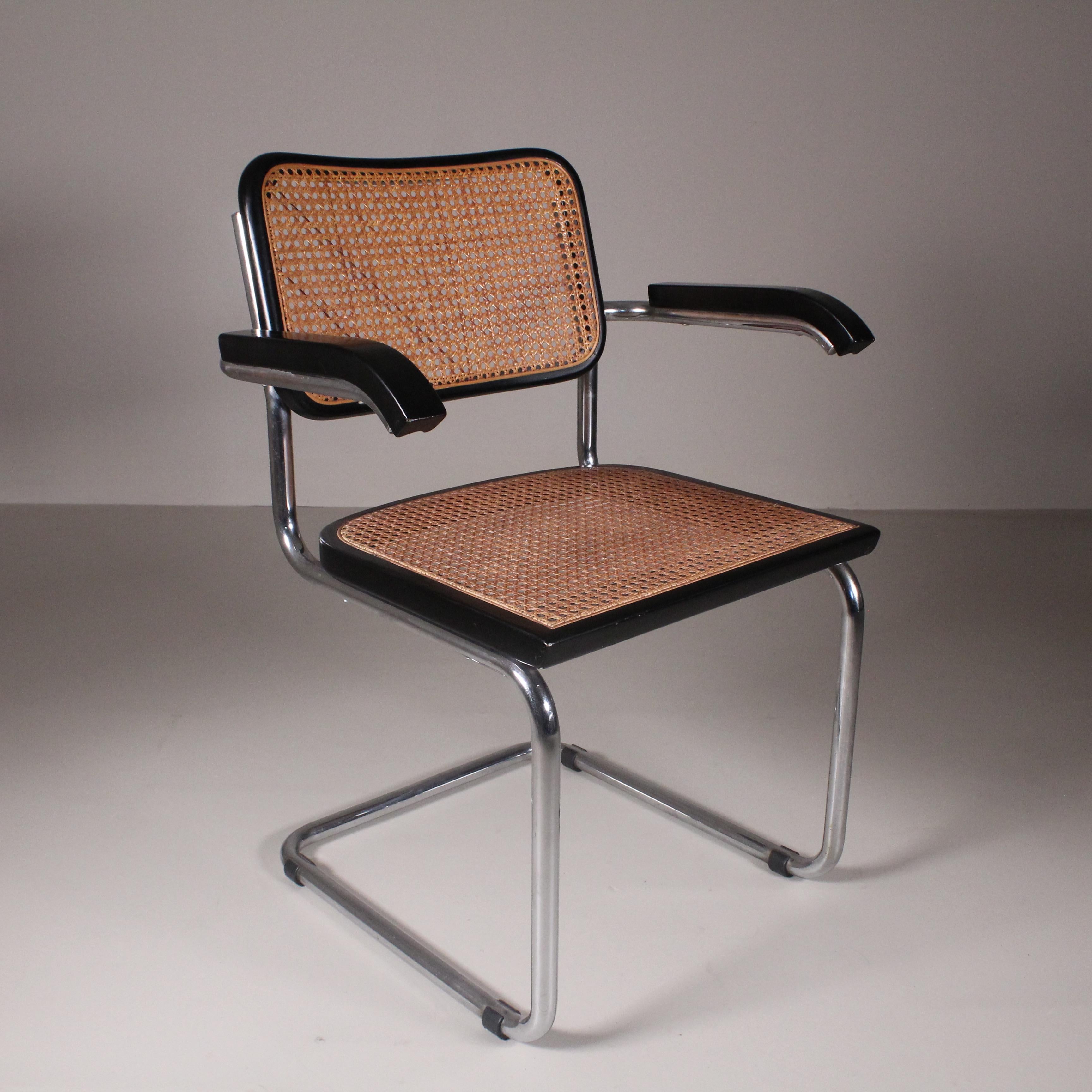 Metal Set of 2 Chairs Cesca, Marcel Breuer, Gavina, 1970 For Sale