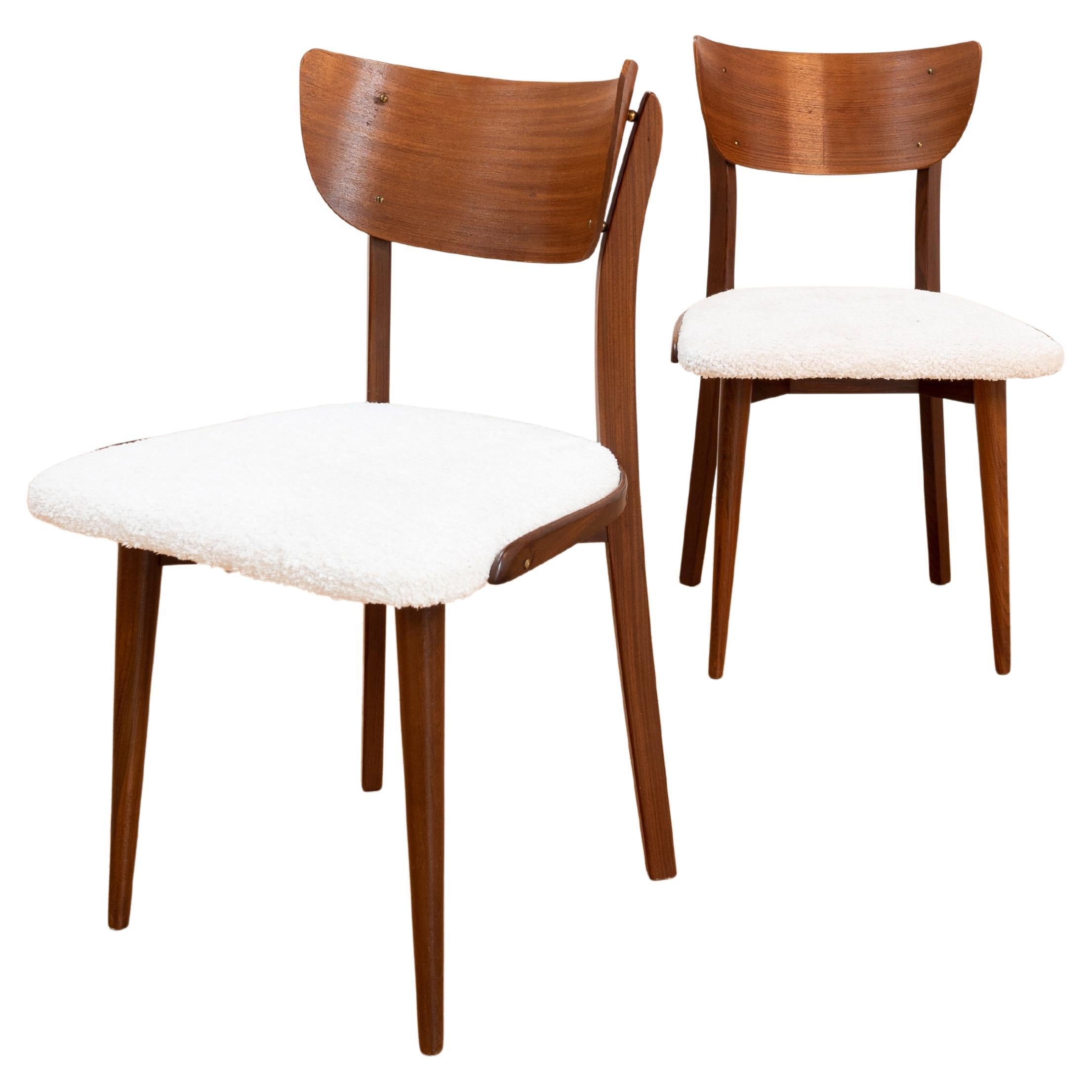 Ensemble de 2 chaises, design danois, avec nouveau tissu d'ameublement en vente