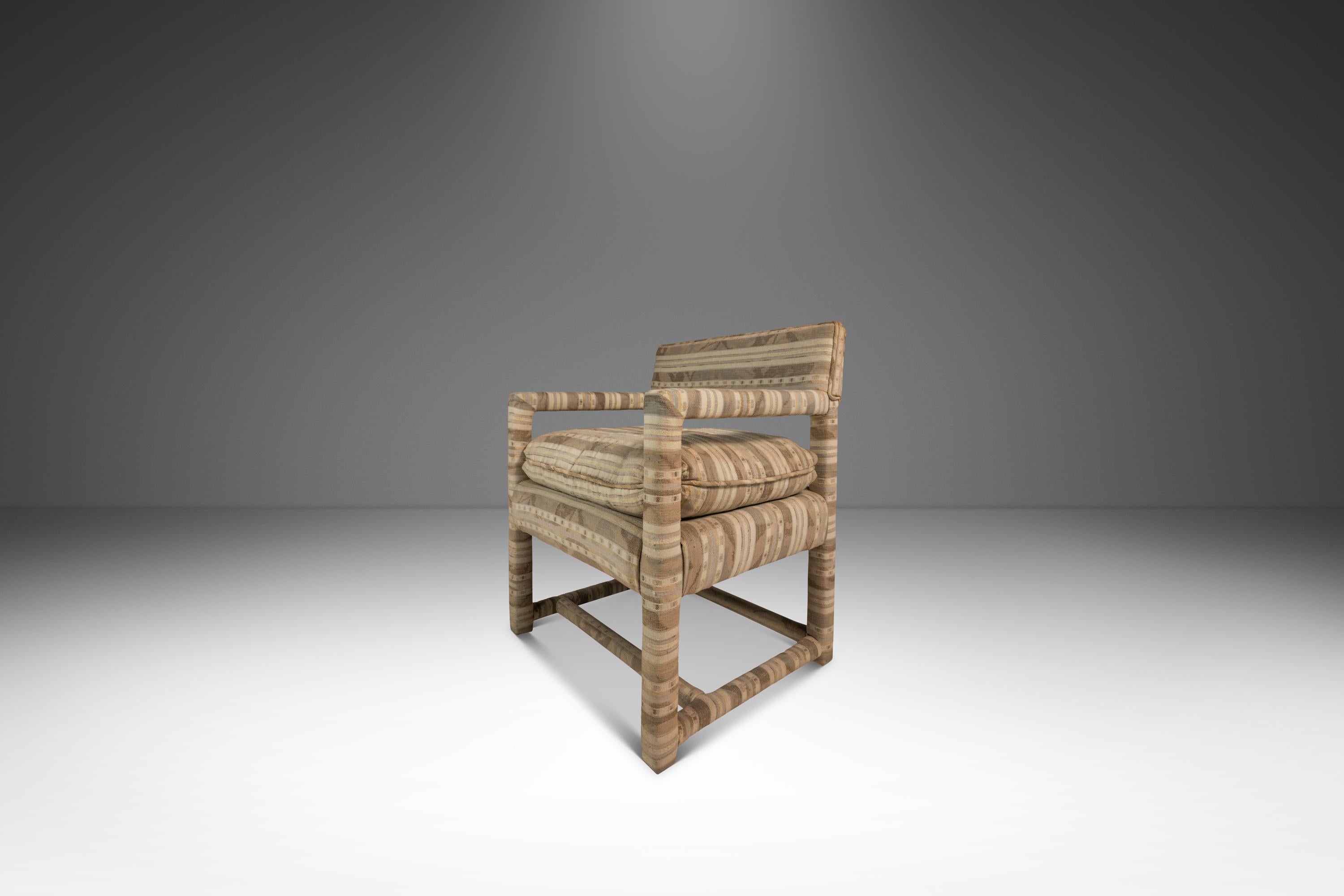 Set of 2 Chairs in Original Fabric Attributed to Milo Baughman, USA, c. 1960s In Good Condition For Sale In Deland, FL