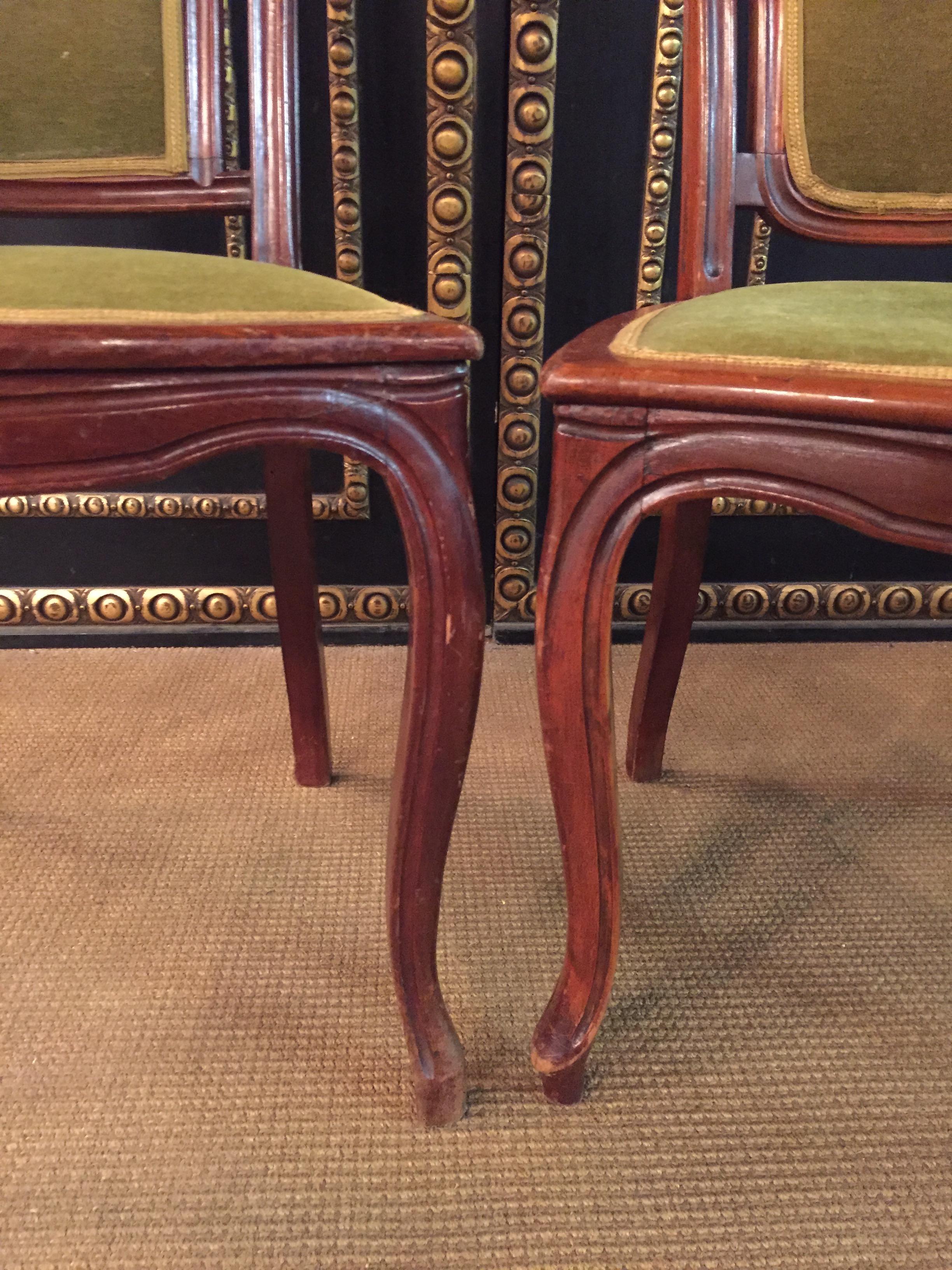 Set of 2 Chairs Mahogany antique Late Biedermeier circa 1860 In Good Condition For Sale In Berlin, DE