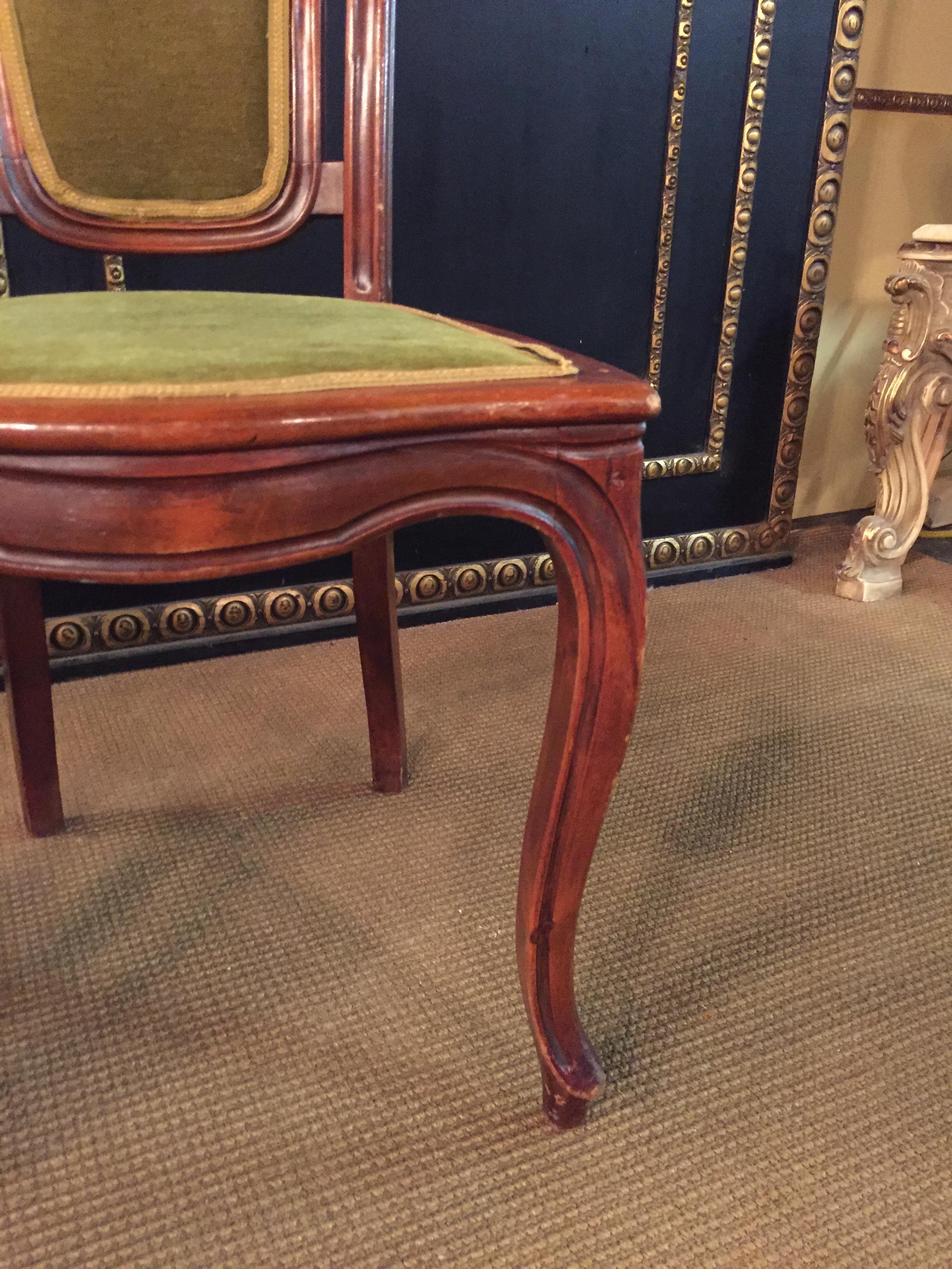 Set of 2 Chairs Mahogany antique Late Biedermeier circa 1860 For Sale 1