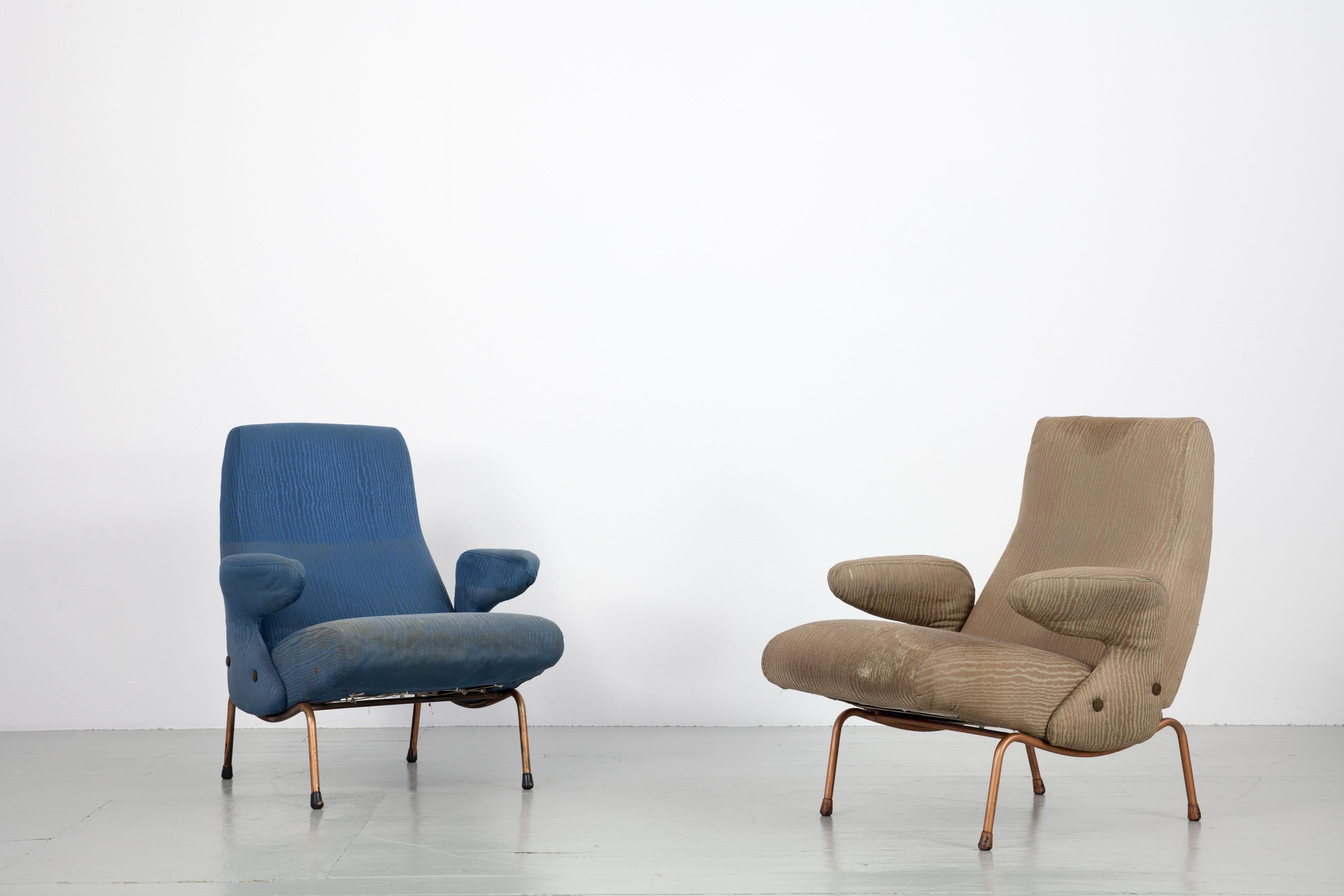 Mid-Century Modern Set of 2 Chairs Model Delfino by Erberto Carboni in 1954 by Arflex For Sale