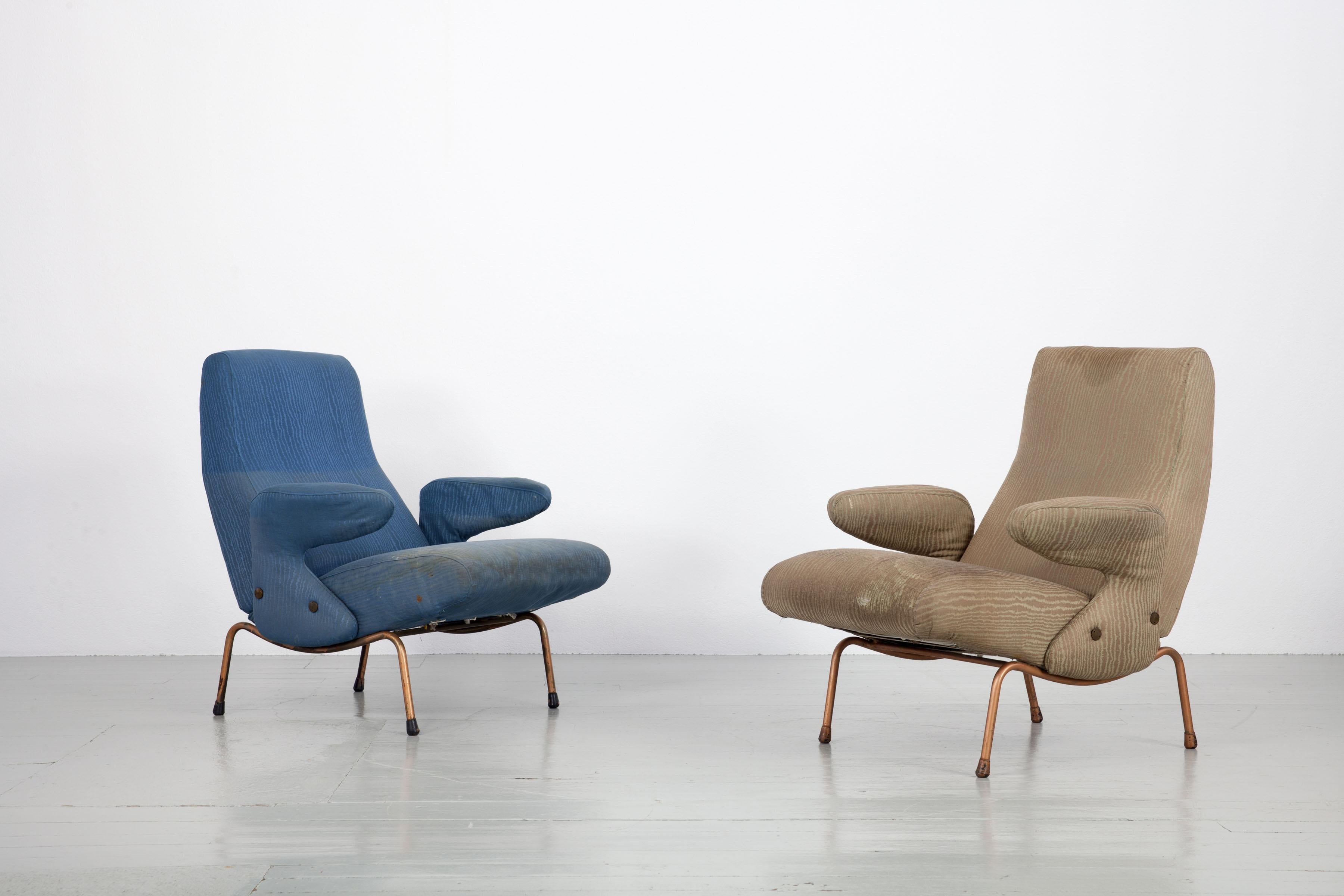 Italian Set of 2 Chairs Model Delfino by Erberto Carboni in 1954 by Arflex For Sale