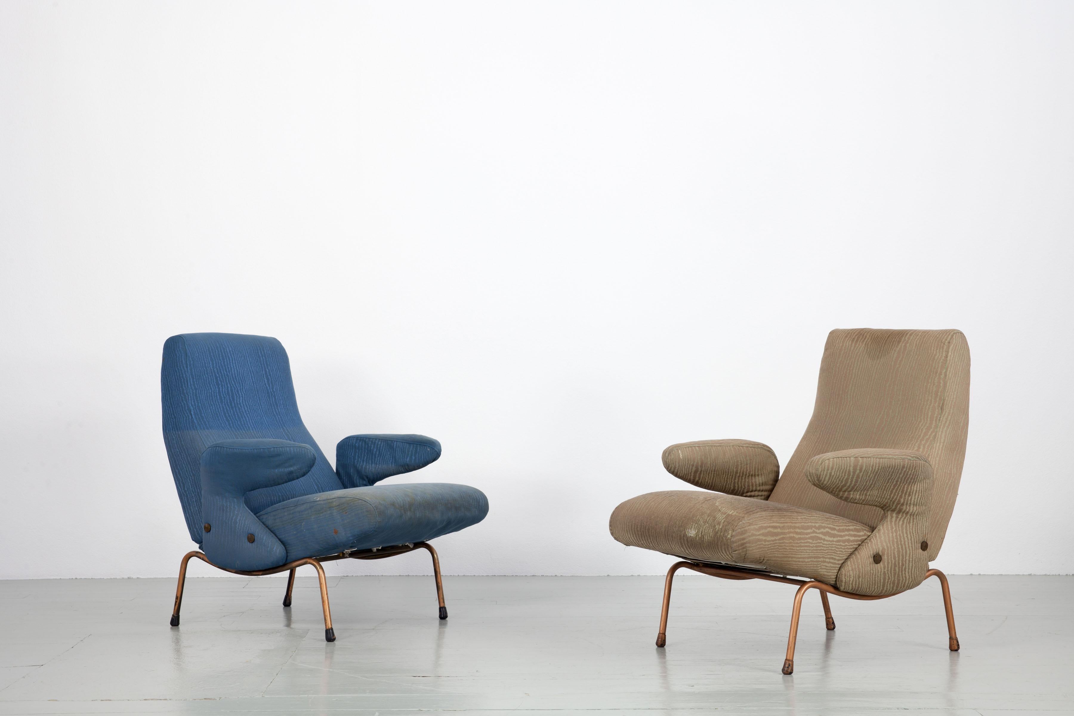 Set of 2 Chairs Model Delfino by Erberto Carboni in 1954 by Arflex In Distressed Condition For Sale In Wolfurt, AT