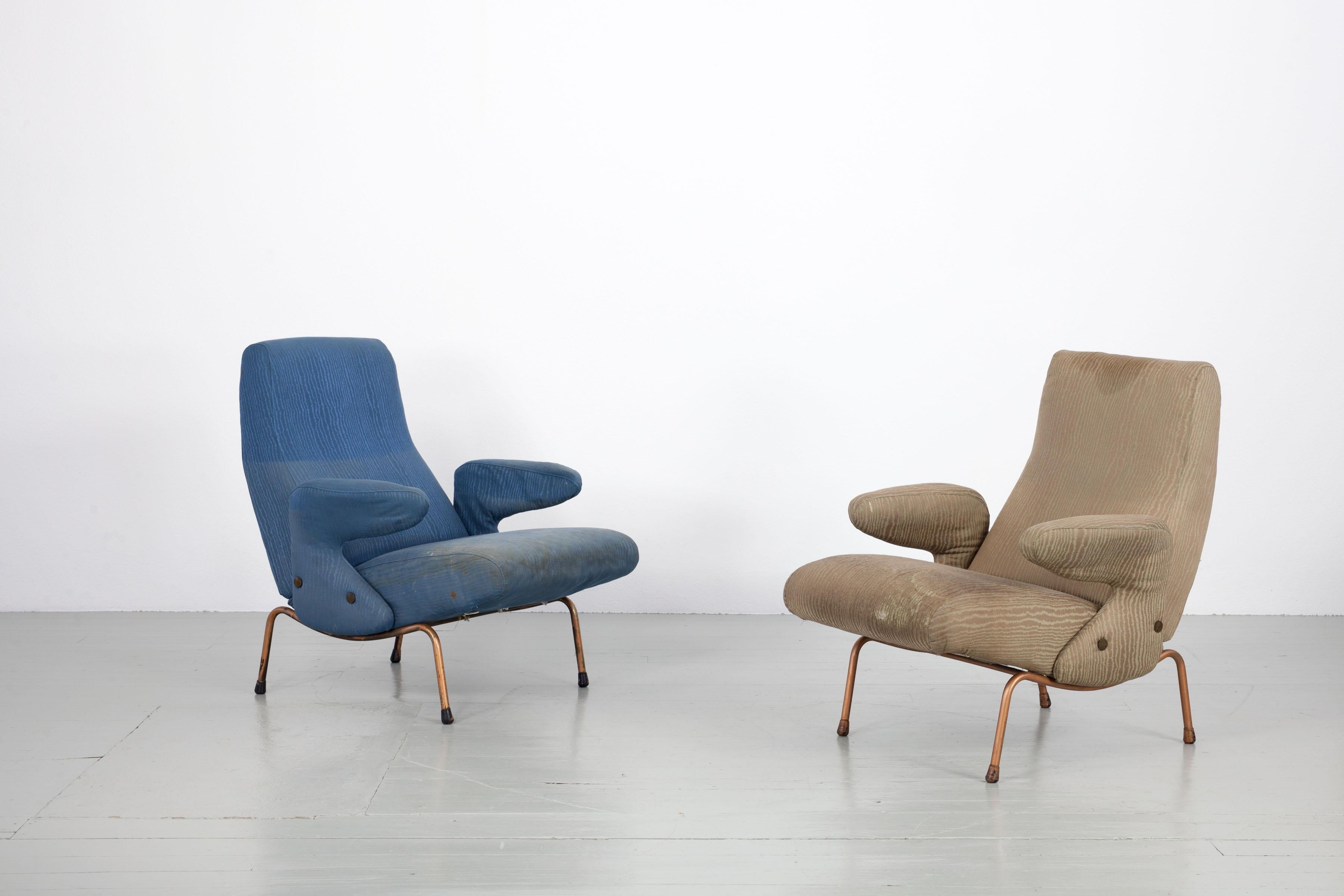 Mid-20th Century Set of 2 Chairs Model Delfino by Erberto Carboni in 1954 by Arflex For Sale